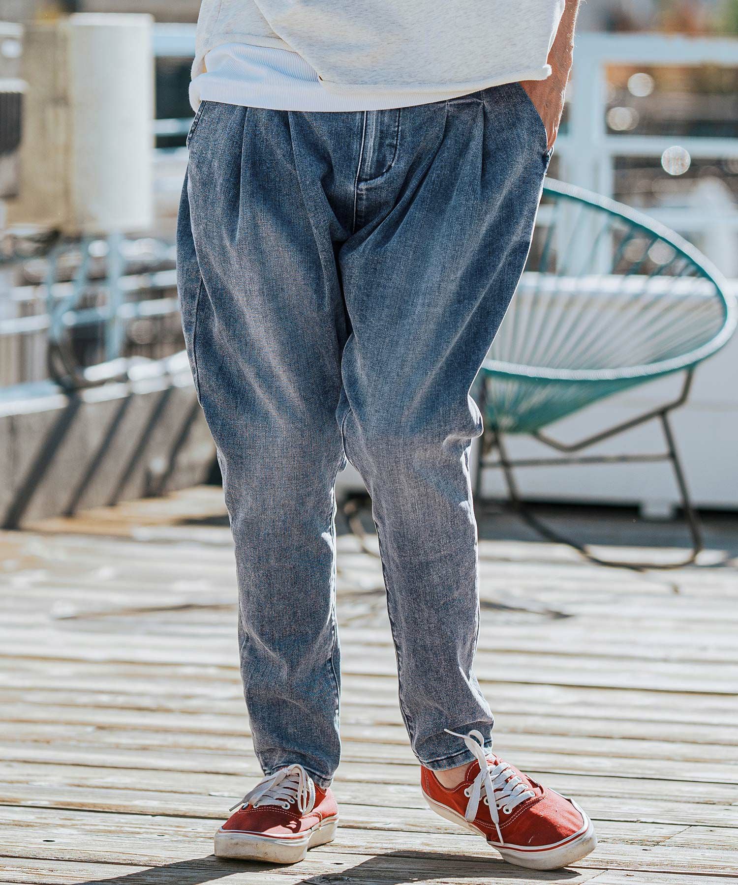 CAMBIO(カンビオ)】Stretch Denim Sarrouel Pants ストレッチデニム