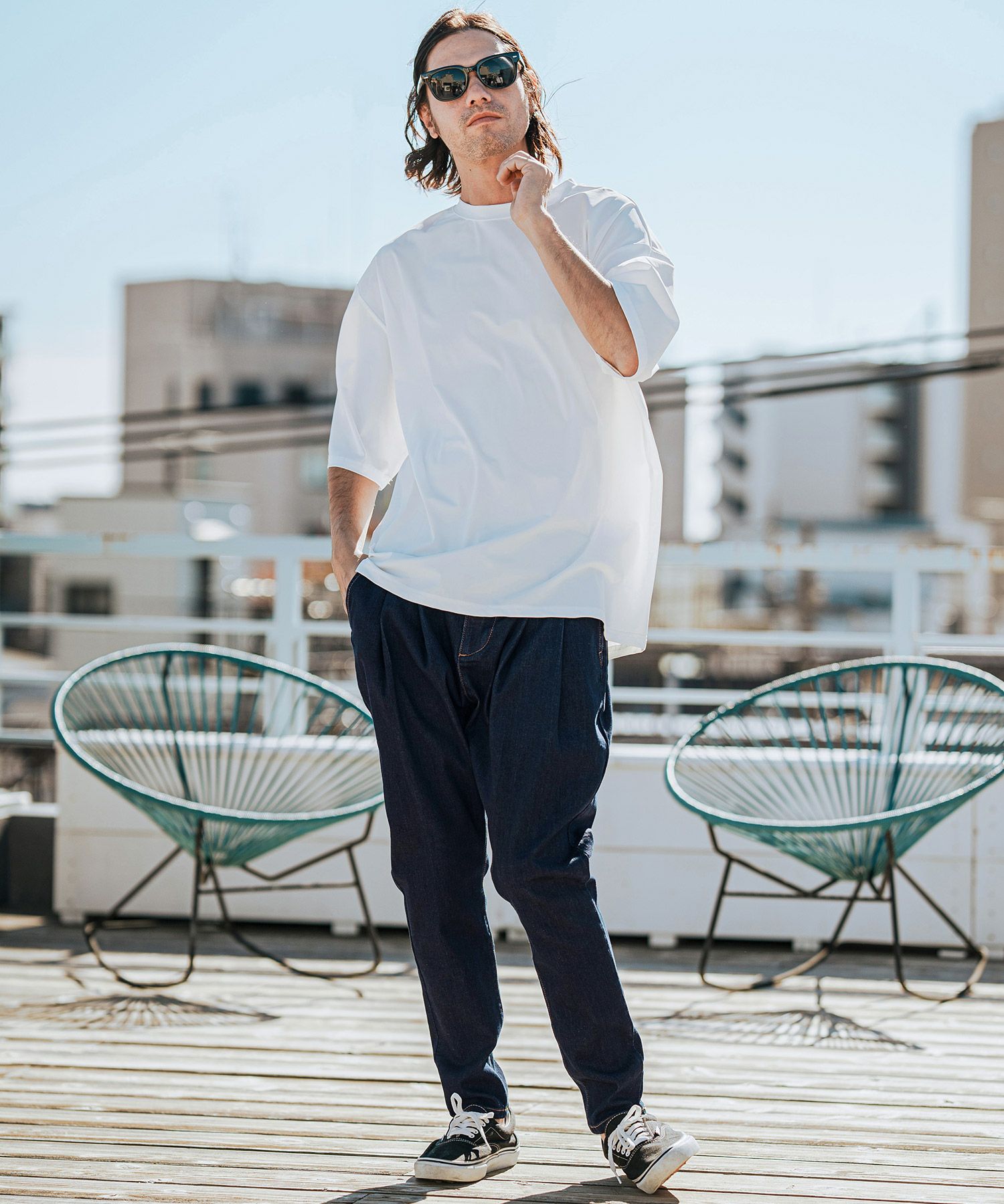 CAMBIO(カンビオ)】Stretch Denim Sarrouel Pants ストレッチデニム