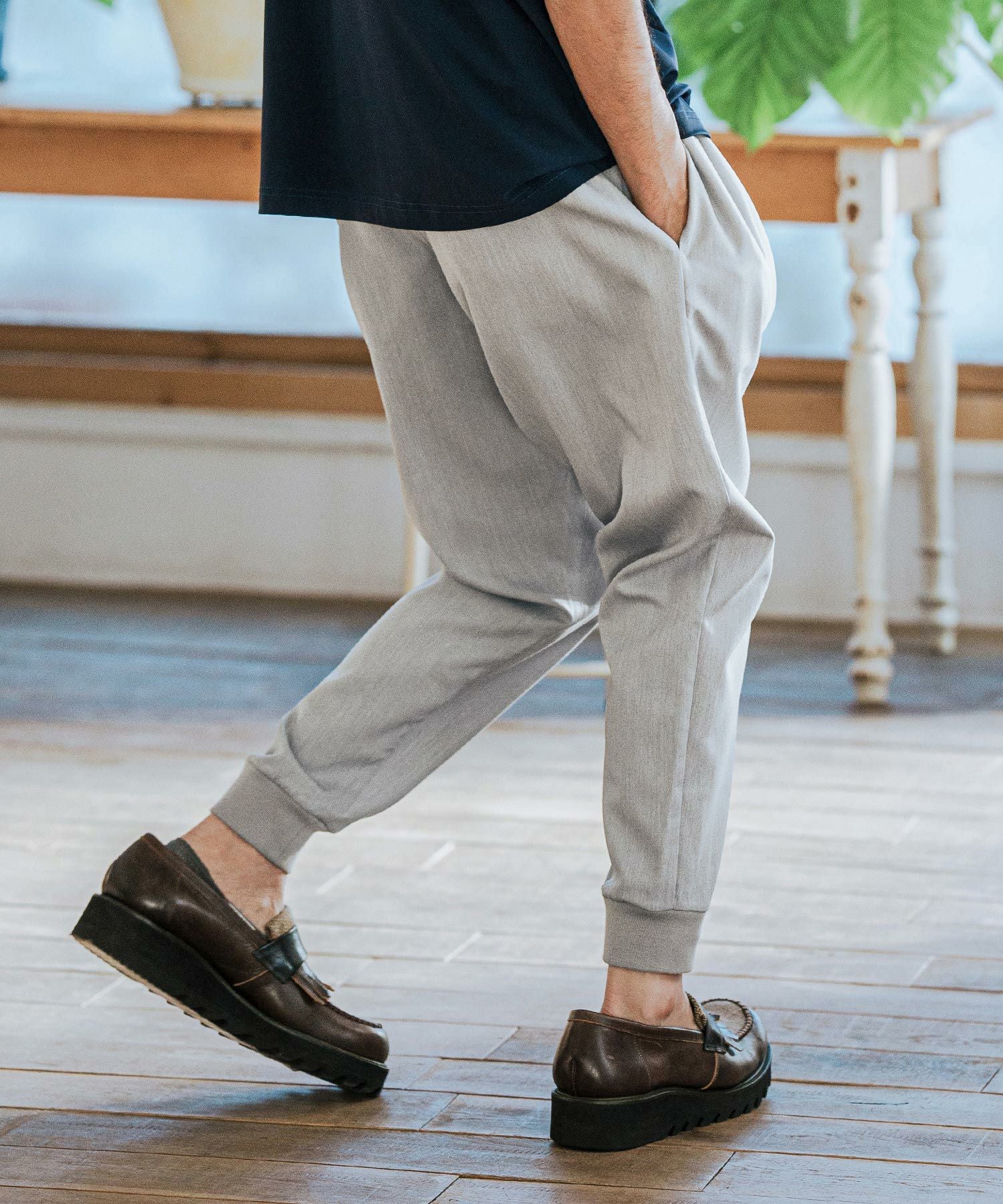 CAMBIO(カンビオ)】Slacks Fabric Jogger Pants ジョガーパンツ