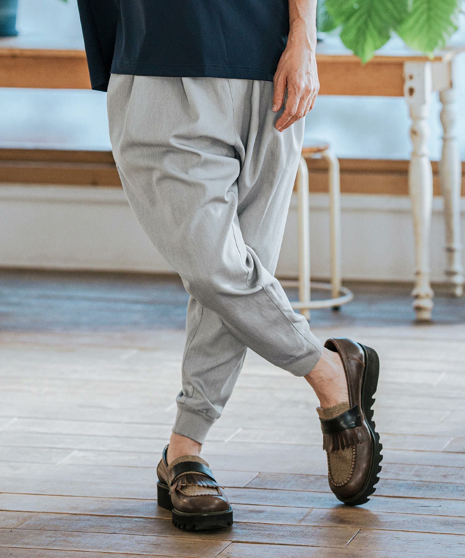 CAMBIO(カンビオ)】Slacks Fabric Jogger Pants ジョガーパンツ