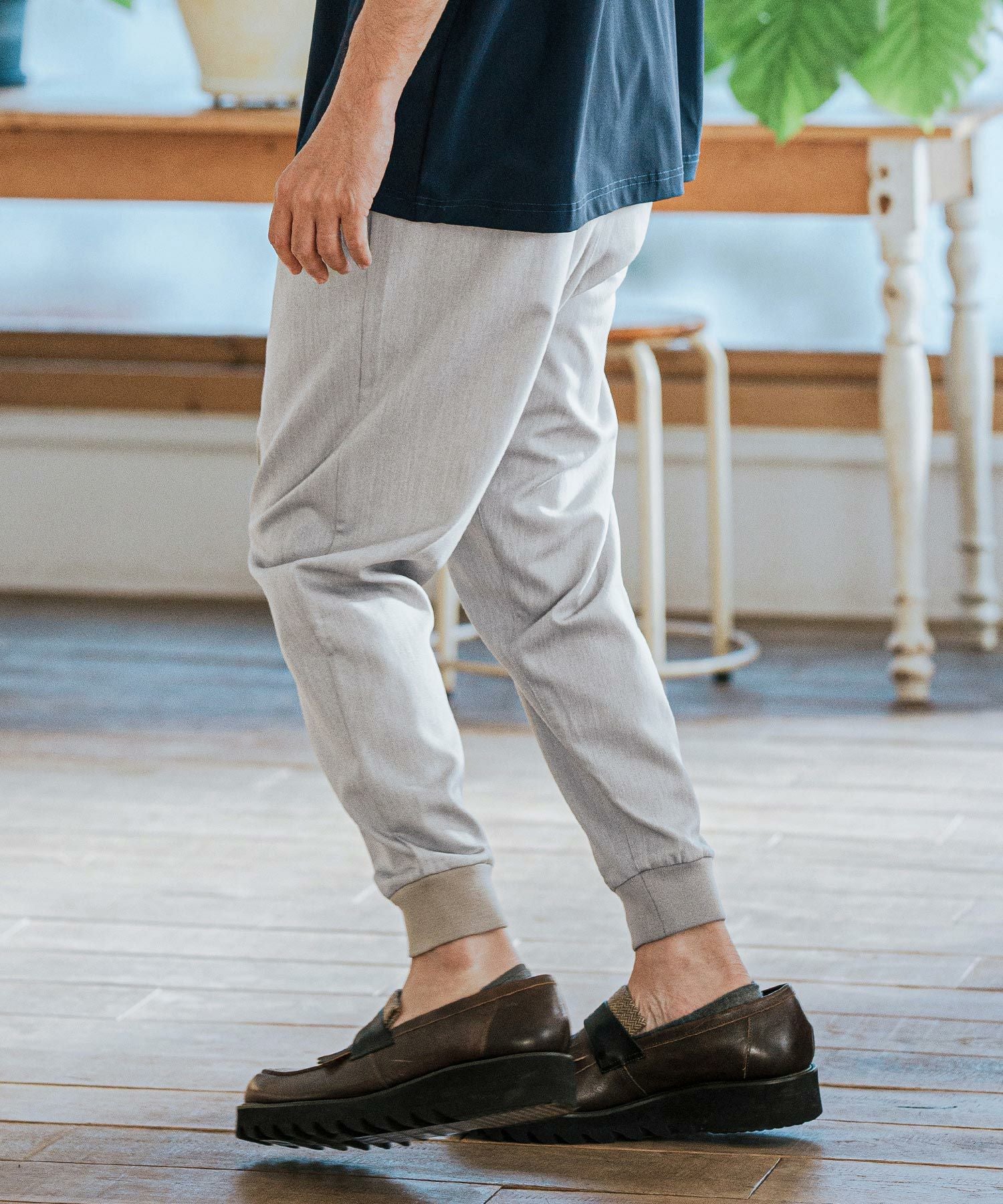 CAMBIO(カンビオ)】Slacks Fabric Jogger Pants ジョガーパンツ