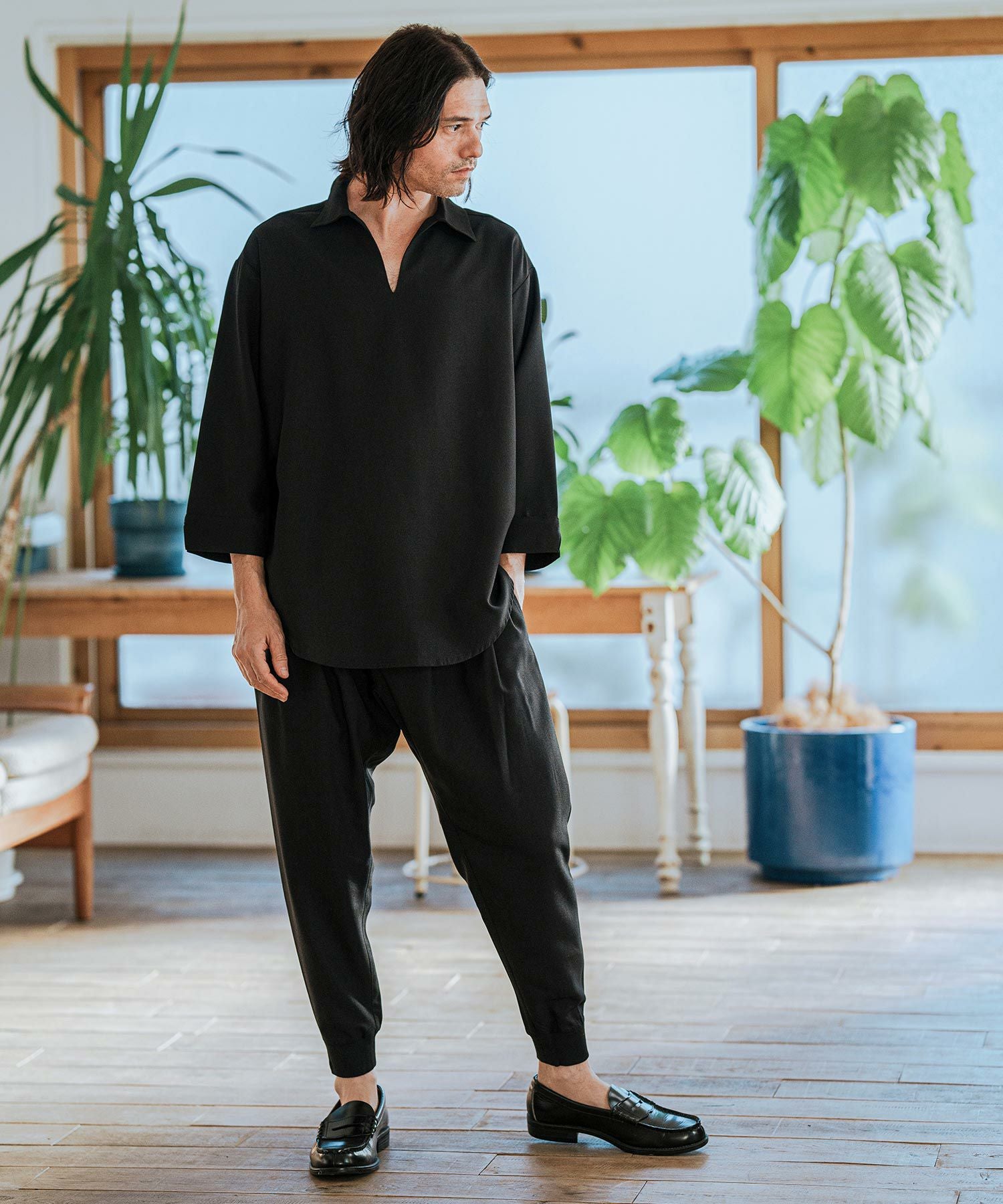 CAMBIO(カンビオ)】Slacks Fabric Jogger Pants ジョガーパンツ