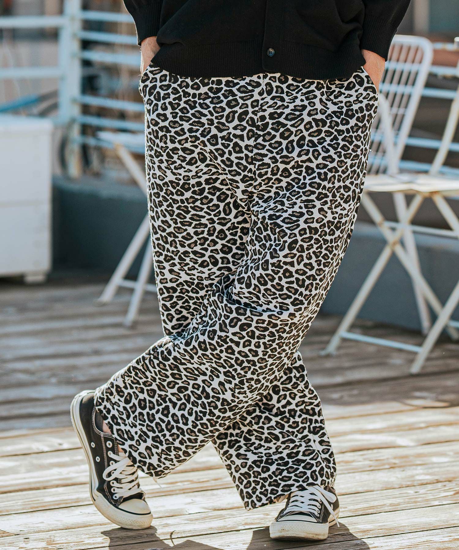 CAMBIO(カンビオ)】Leopard Gobelin Wide Straight Pants ワイド