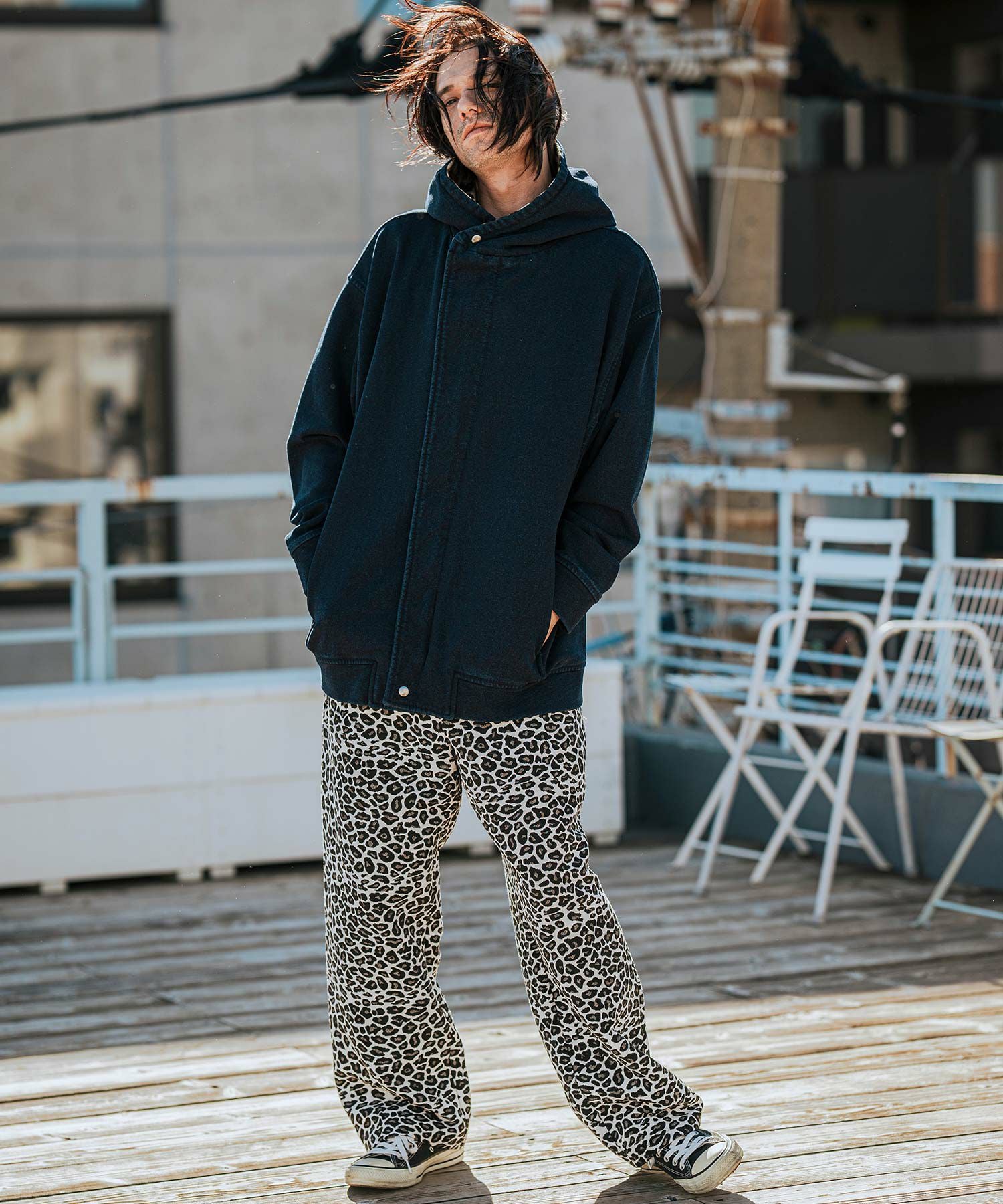 CAMBIO(カンビオ)】Leopard Gobelin Wide Straight Pants ワイド