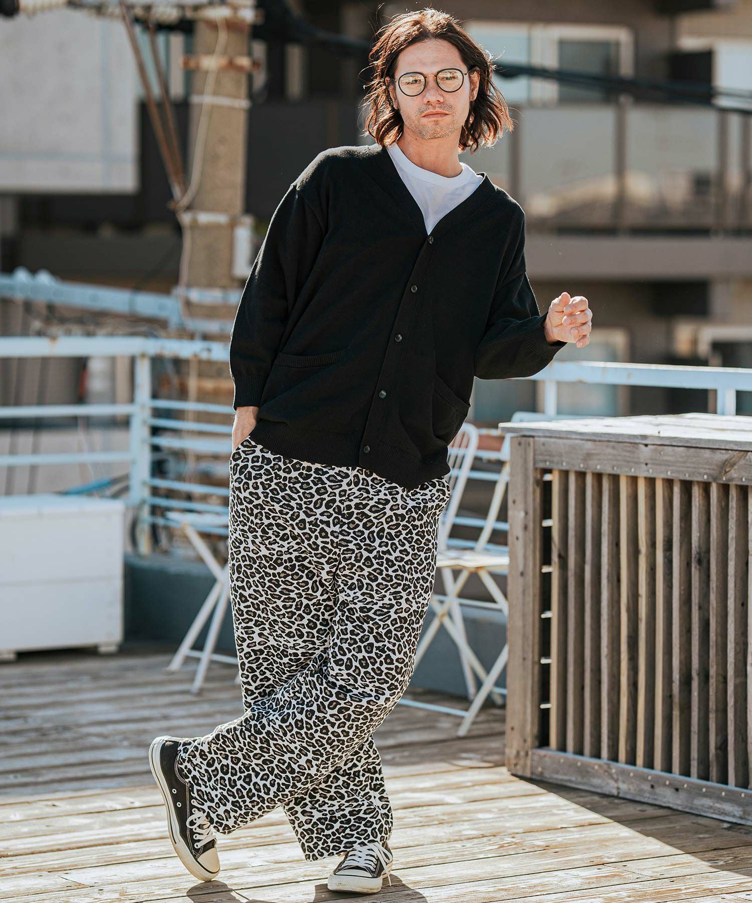 CAMBIO(カンビオ)】Leopard Gobelin Wide Straight Pants ワイド