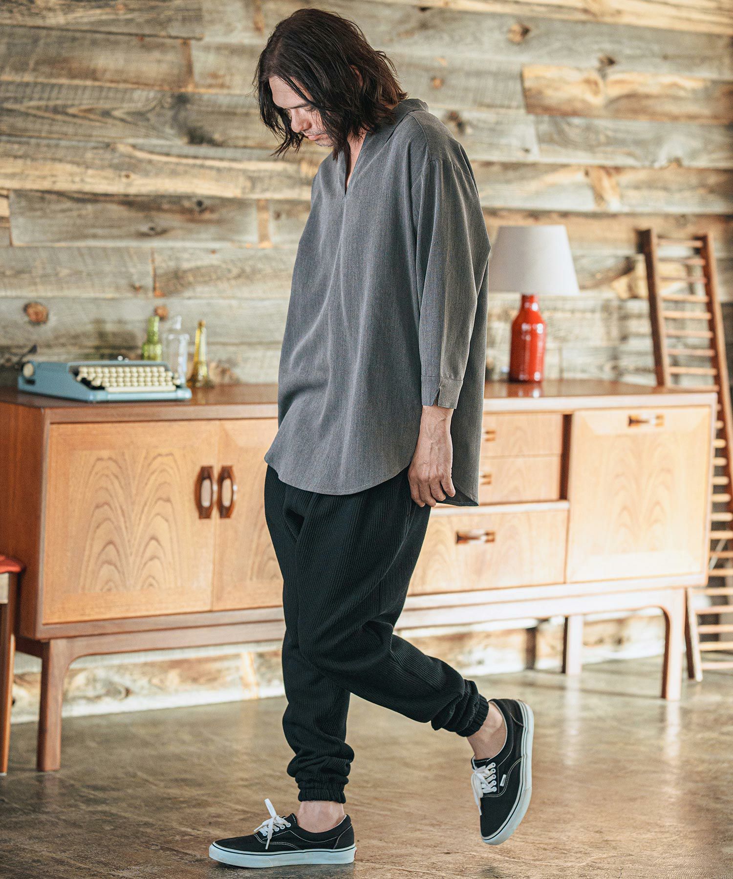 イーペのトップス CAMBIO(カンビオ)】Drape 3-4 Sleeve Skipper Pullover Shirts 七分袖