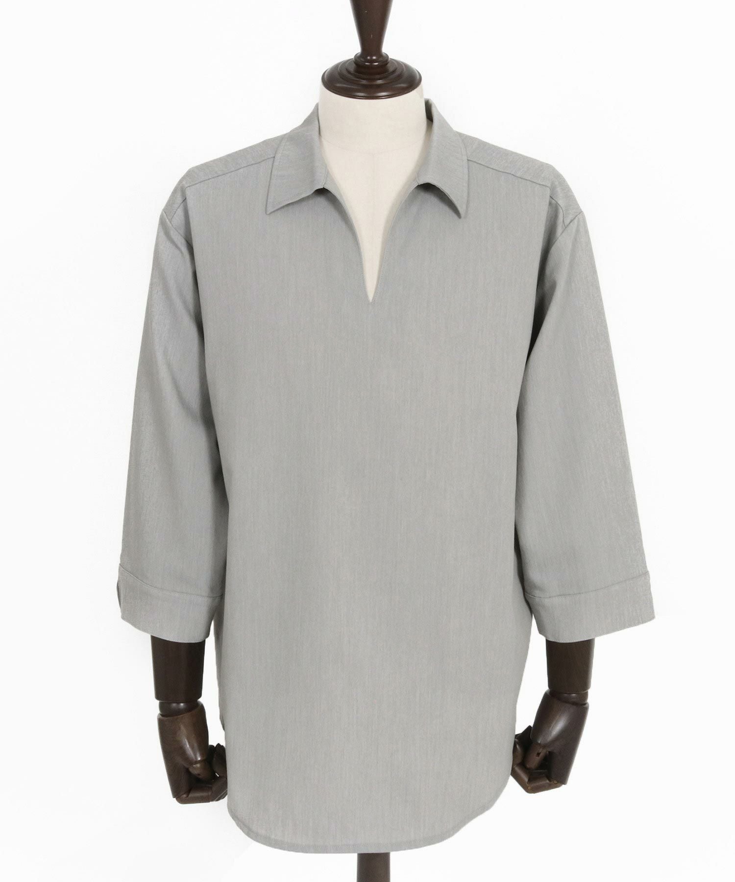 CAMBIO(カンビオ)】Drape 3-4 Sleeve Skipper Pullover Shirts 七分袖