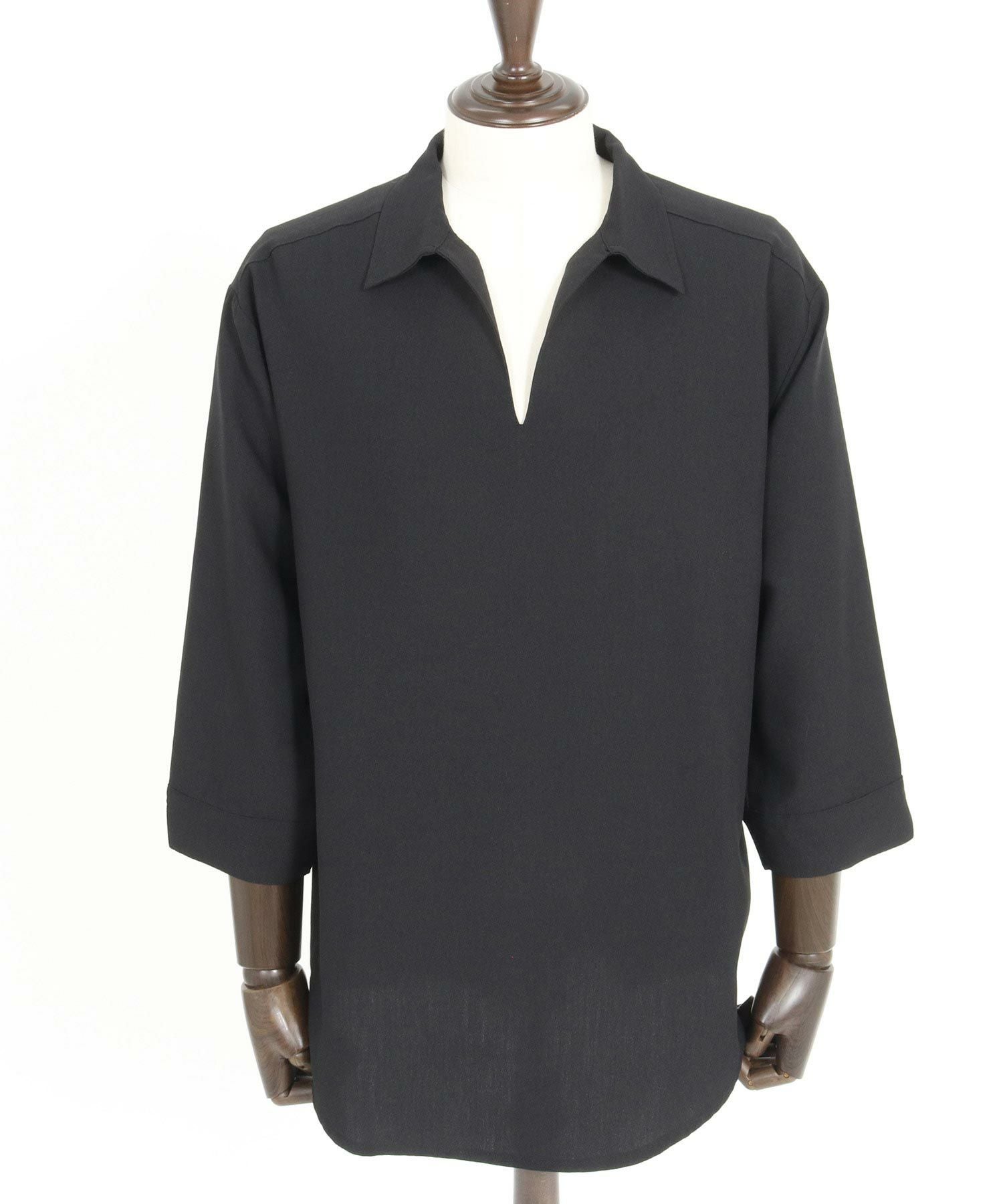 CAMBIO(カンビオ)】Drape 3-4 Sleeve Skipper Pullover Shirts 七分袖