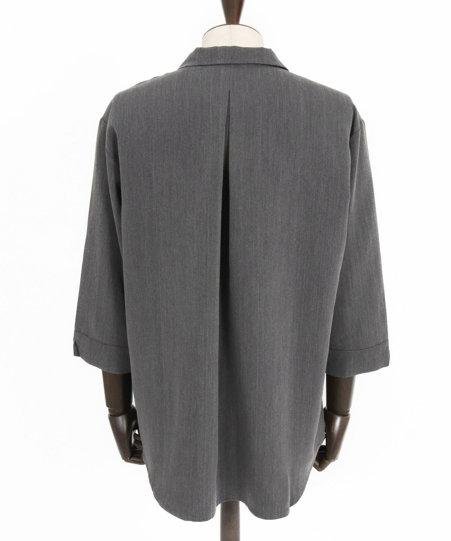 CAMBIO(カンビオ)】Drape 3-4 Sleeve Skipper Pullover Shirts 七分袖