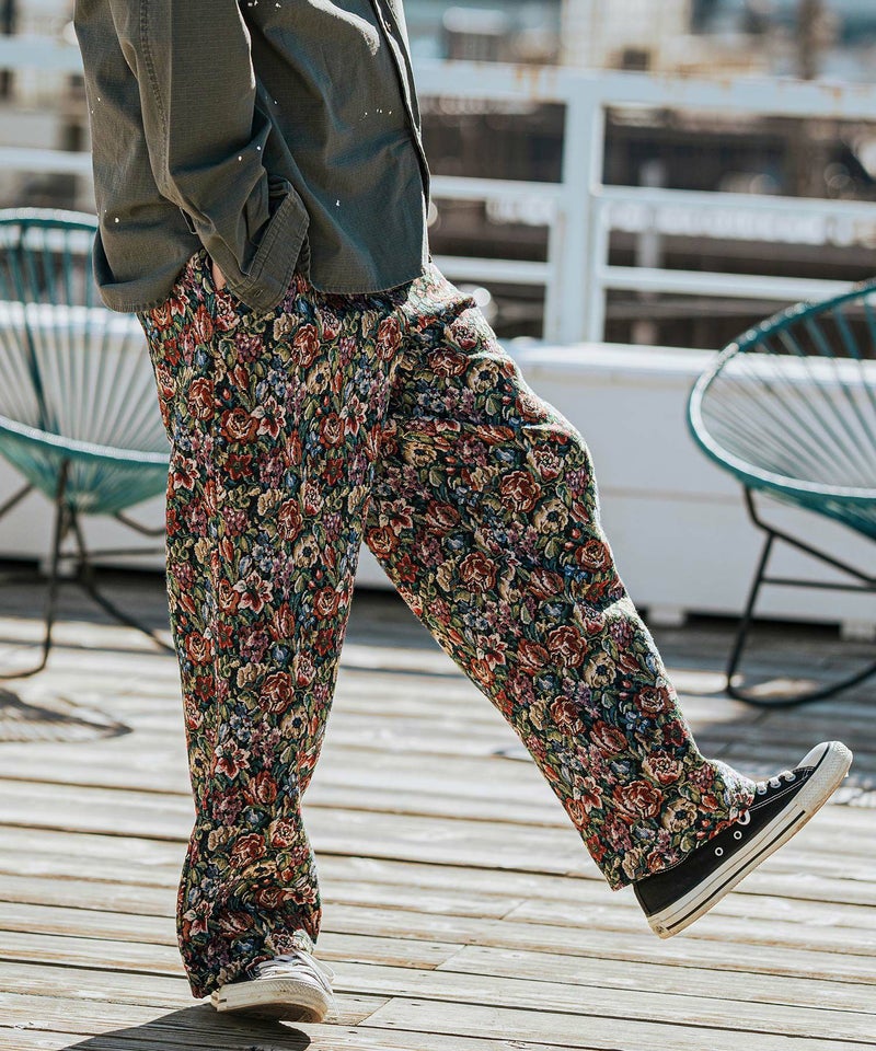 CAMBIO(カンビオ)】Botanical Gobelin Wide Straight Pants ワイド 