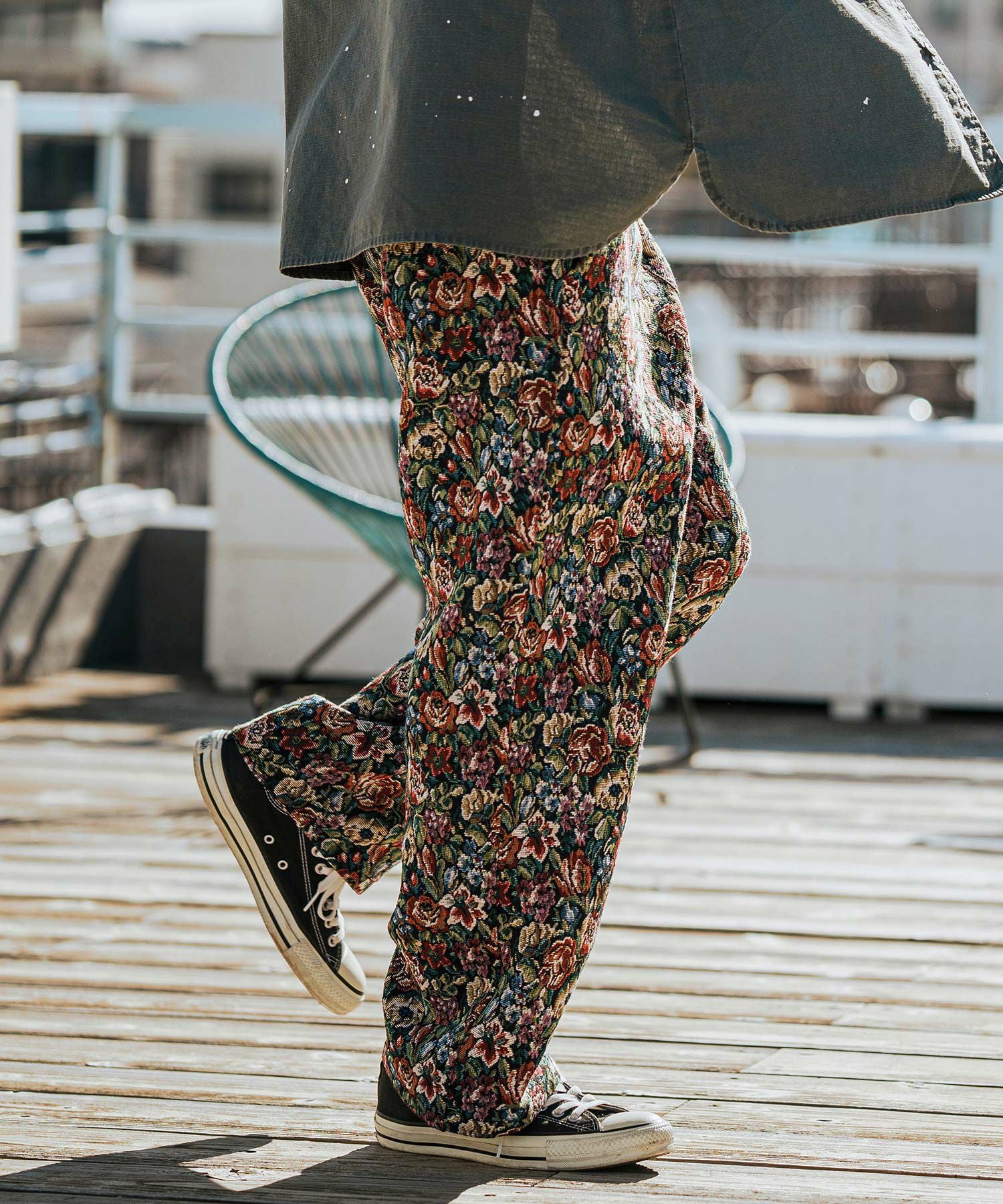 CAMBIO(カンビオ)】Botanical Gobelin Wide Straight Pants ワイド