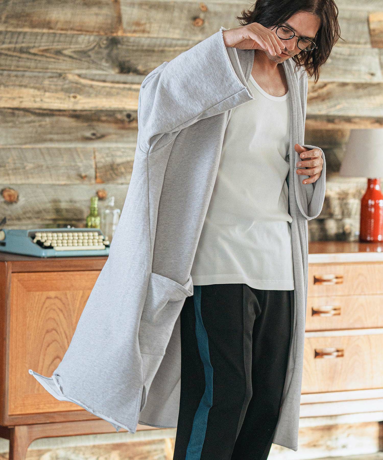 本日まで　nowos ガウン CAMBIO(カンビオ)】KIMONO Like Sweat Gown スウェットガウン