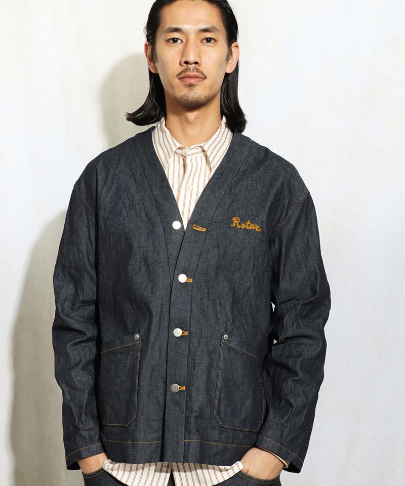 Rotar ローター デニムカバーオール Mサイズ 送料込み ROTAR(ローター)】11oz Denim Cardigan デニムカーディガン(rt2512002