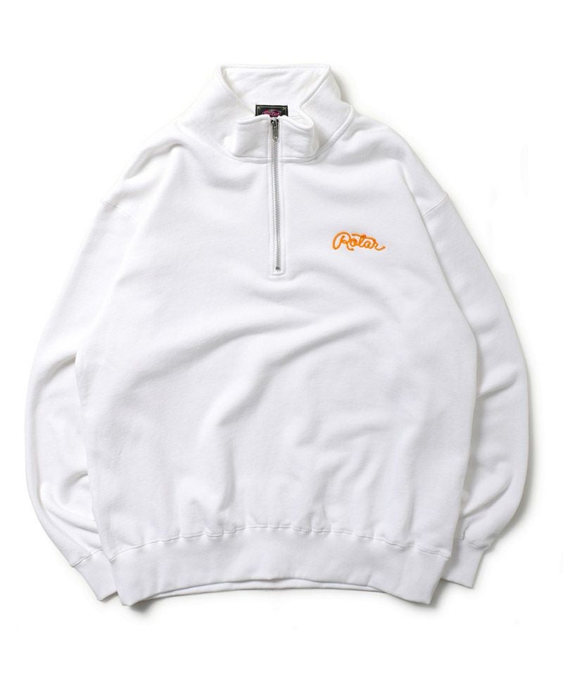 トップス ROTAR ROTAR(ローター)】Chain Rope logp Half Zip SWEAT ハーフジップ