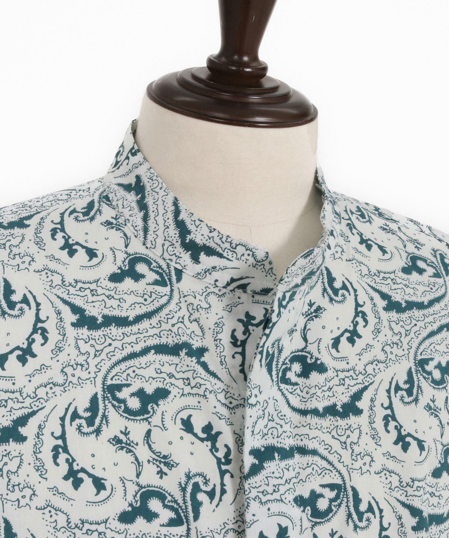 50%OFF【Jih Nunc(ジーヌンク)】総柄バンドカラープルオーバーシャツ