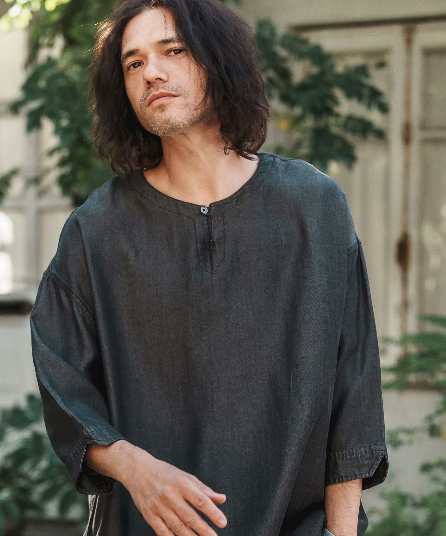 30%OFF【CAMBIO(カンビオ)】Silky Denim 3-4 Sleeve Skipper Pullover