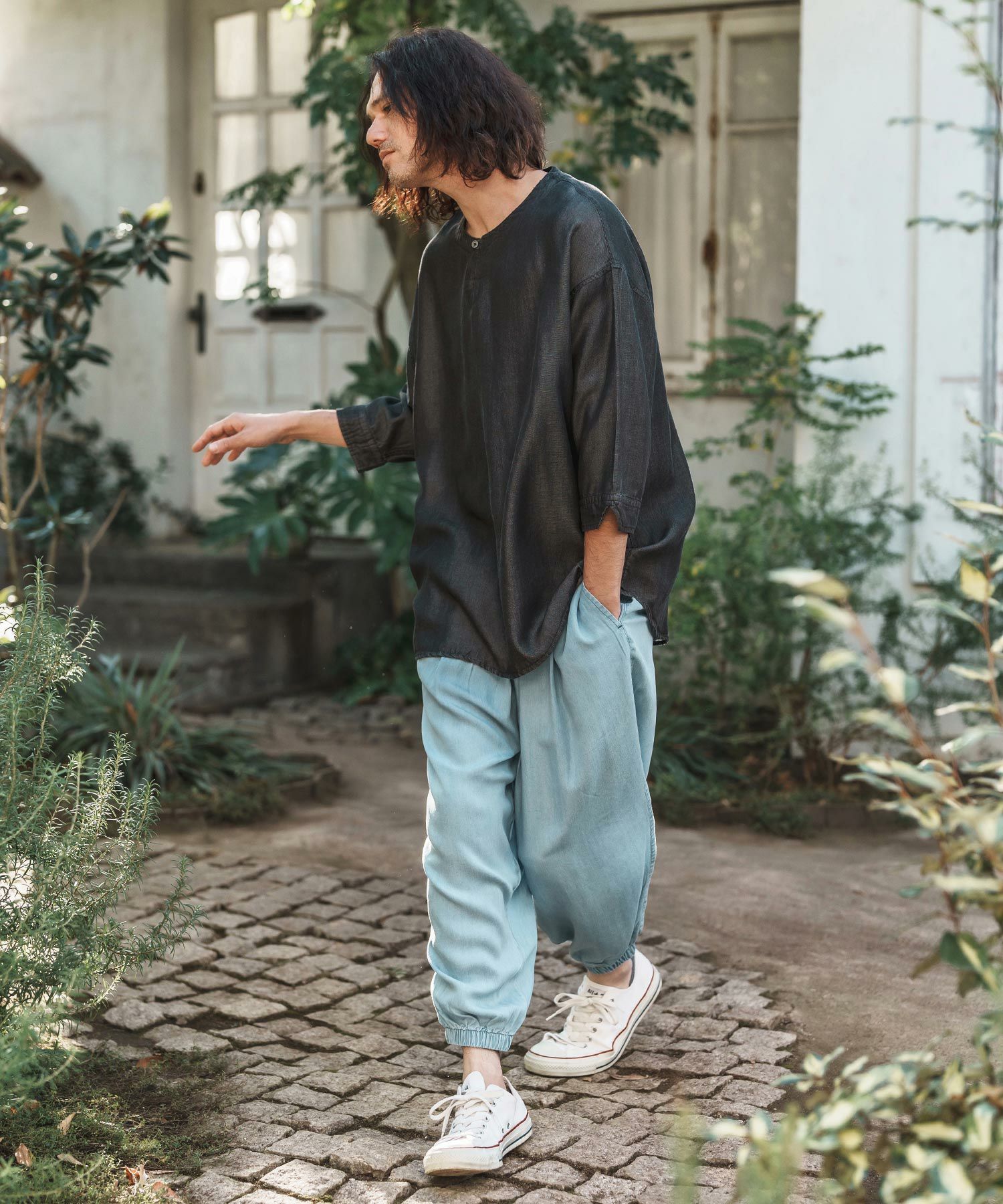 30%OFF【CAMBIO(カンビオ)】Silky Denim 3-4 Sleeve Skipper Pullover