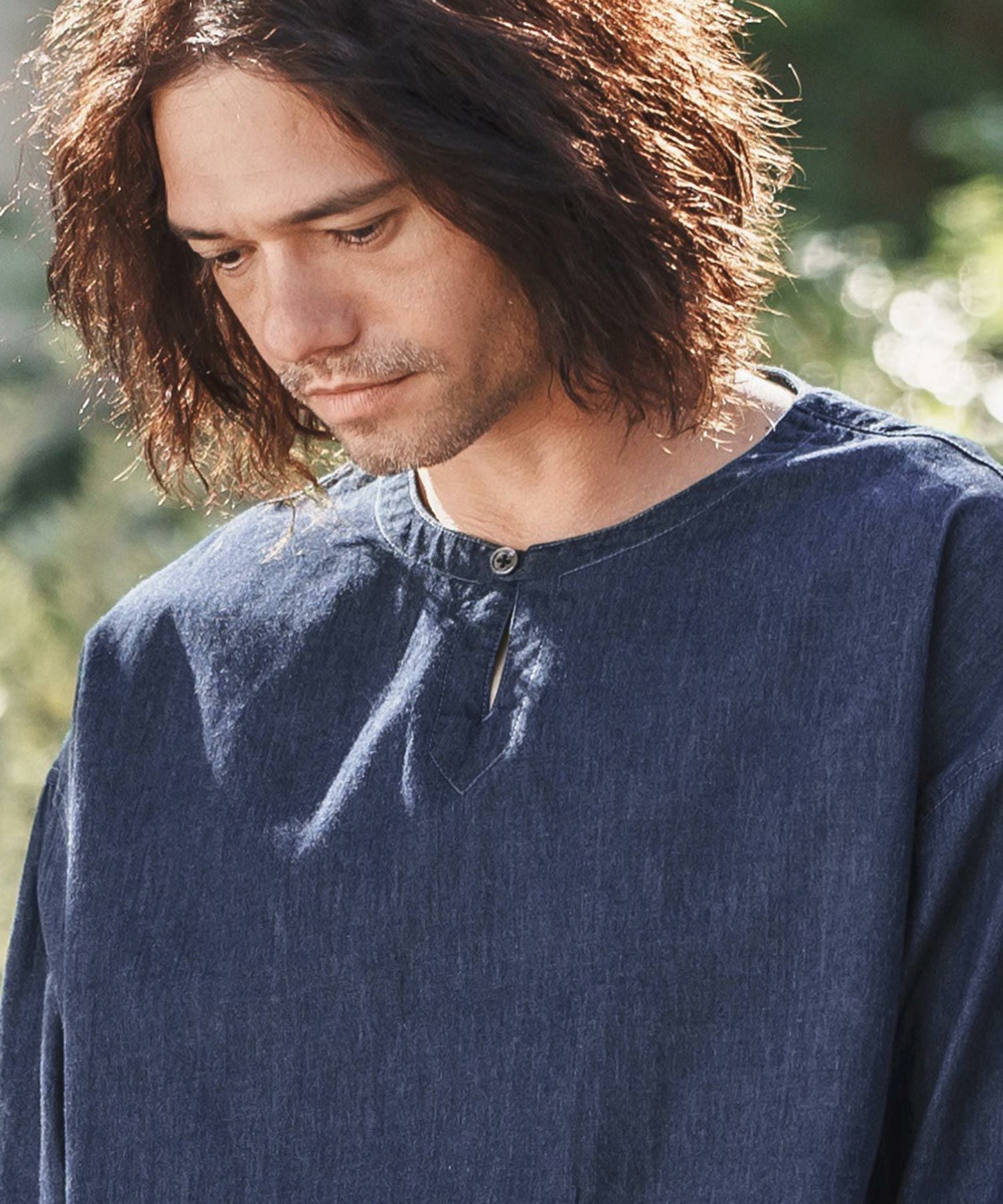 30%OFF【CAMBIO(カンビオ)】Silky Denim 3-4 Sleeve Skipper Pullover