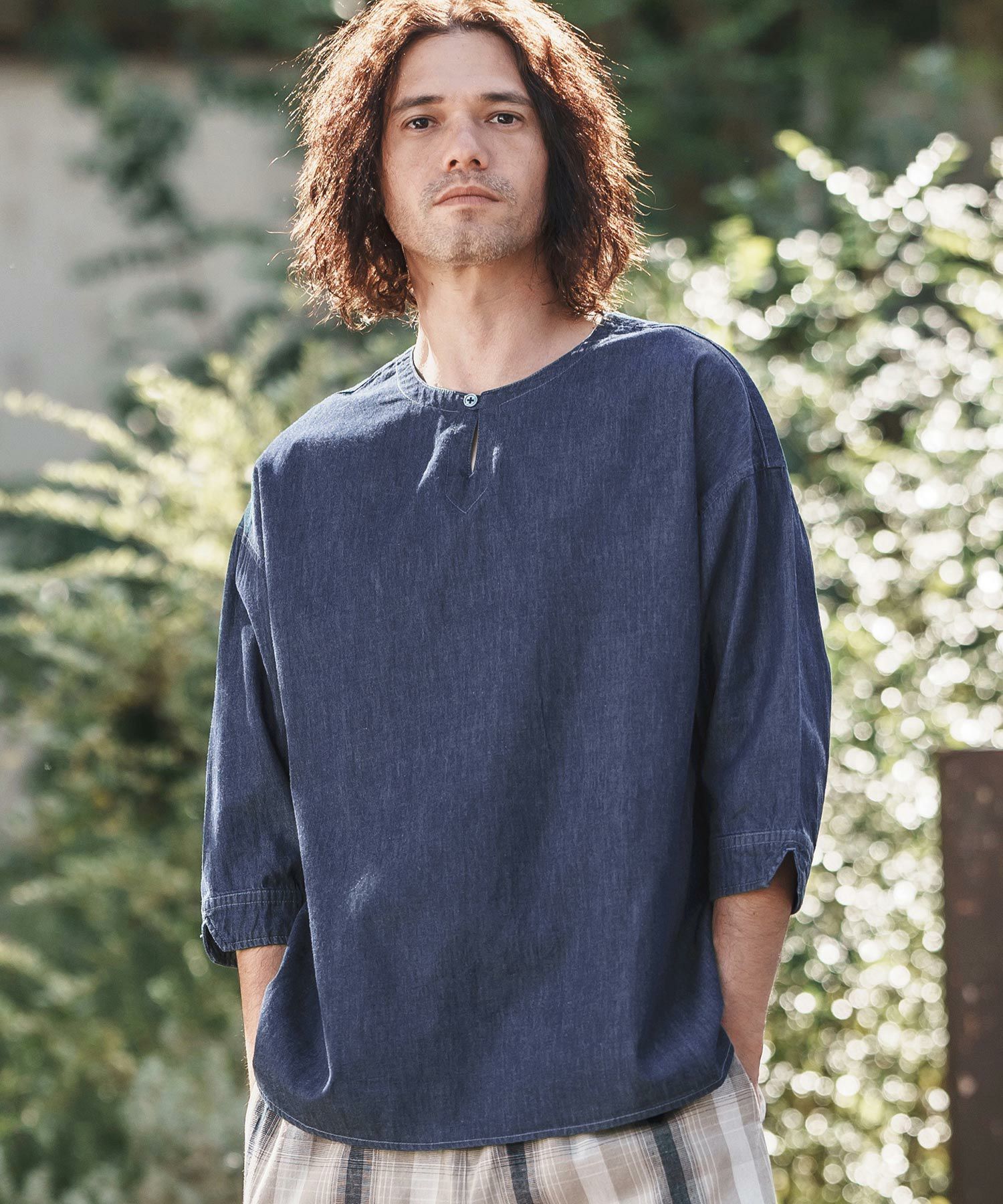 30%OFF【CAMBIO(カンビオ)】Silky Denim 3-4 Sleeve Skipper Pullover