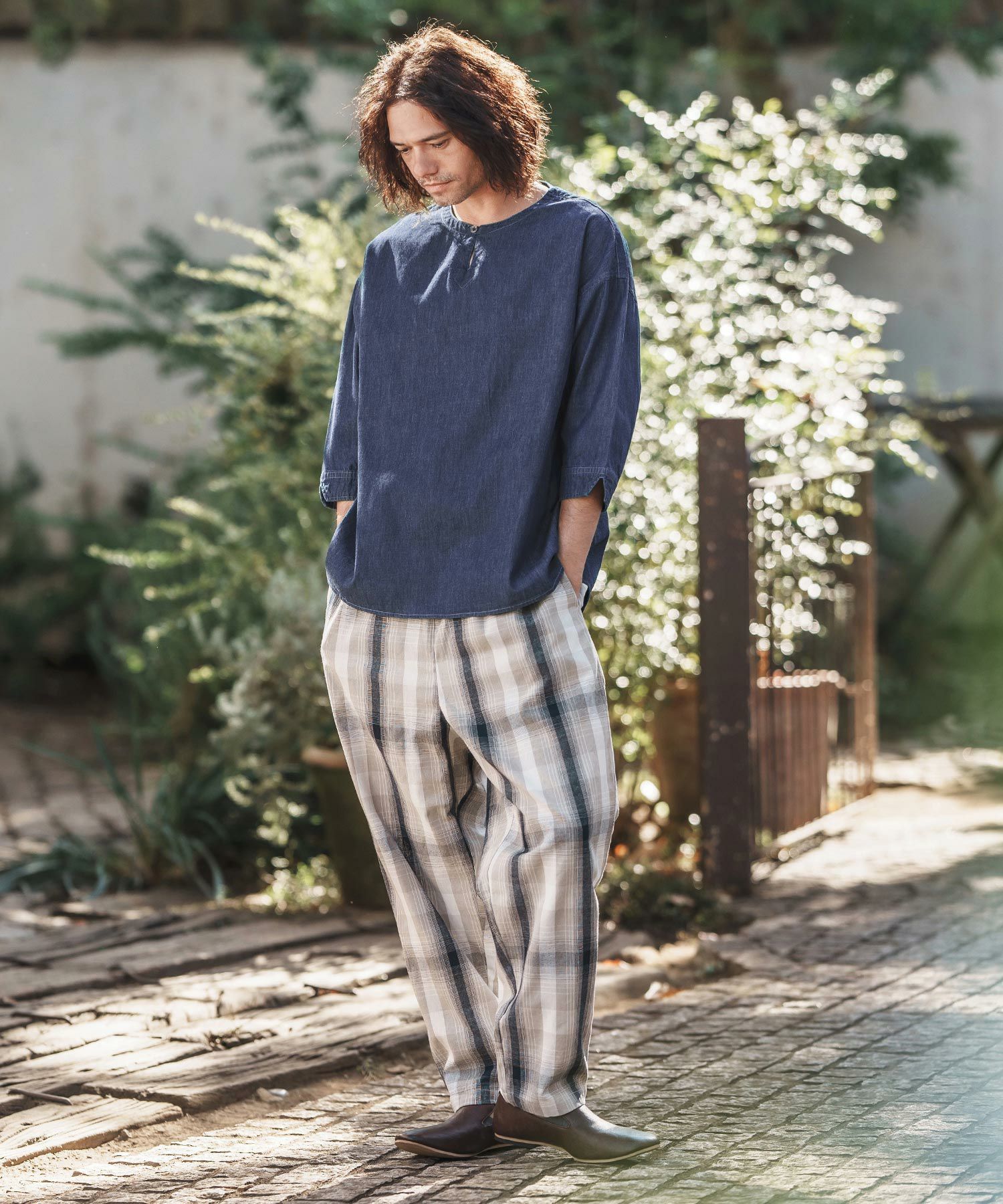 30%OFF【CAMBIO(カンビオ)】Silky Denim 3-4 Sleeve Skipper Pullover