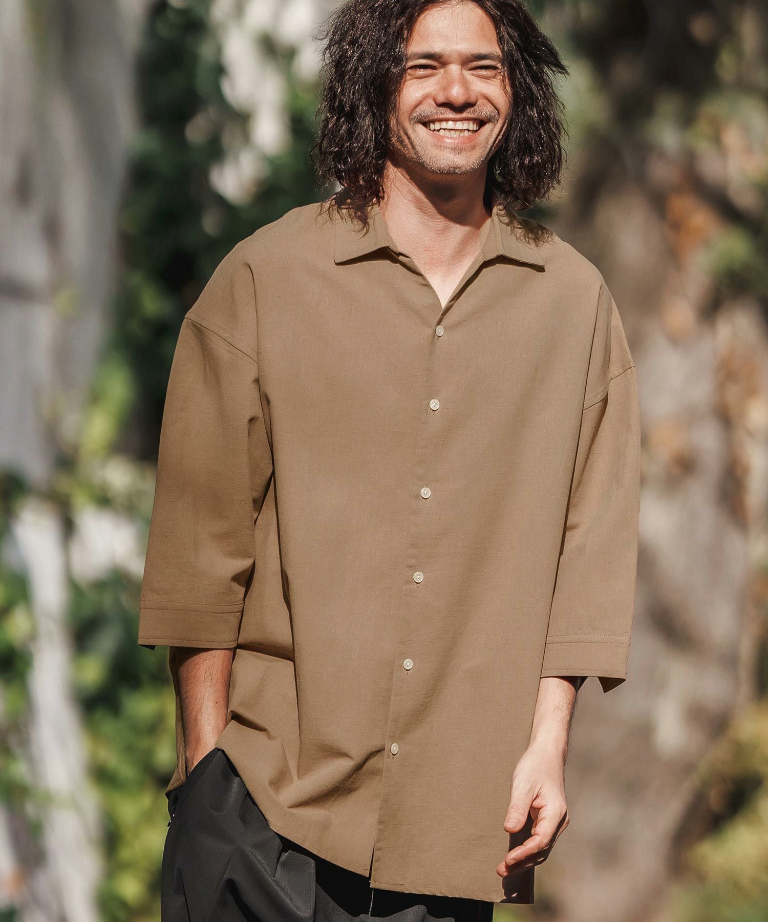 Misa様確認用 CAMBIO(カンビオ)】Silky Cotton Linen Skipper Shirts シャツ(MIU-251