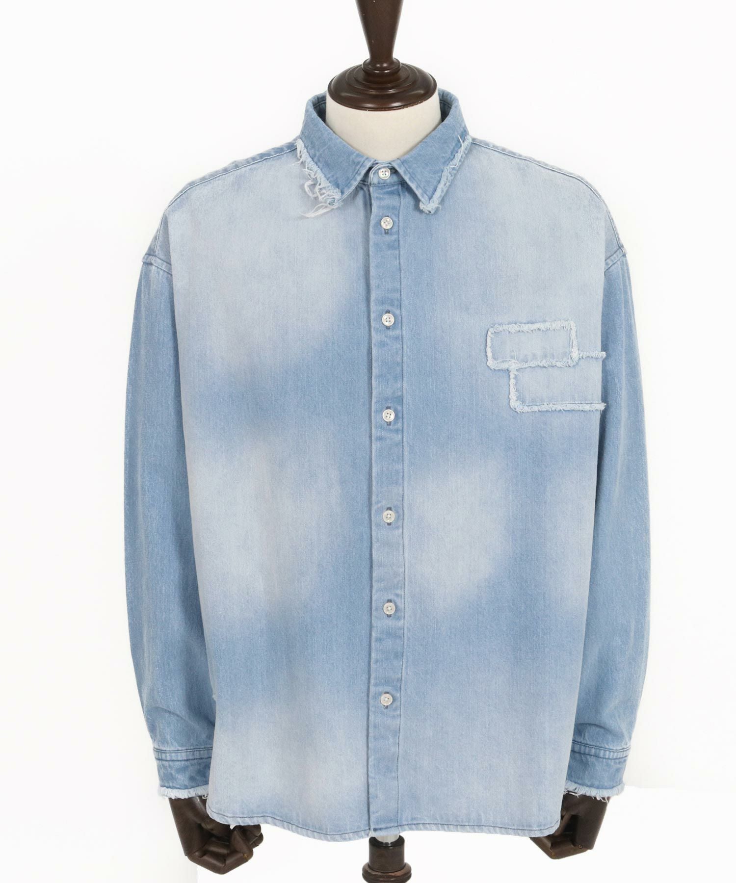 50%OFF【CAMBIO(カンビオ)】Vintage Like Patchwork Denim Shirts