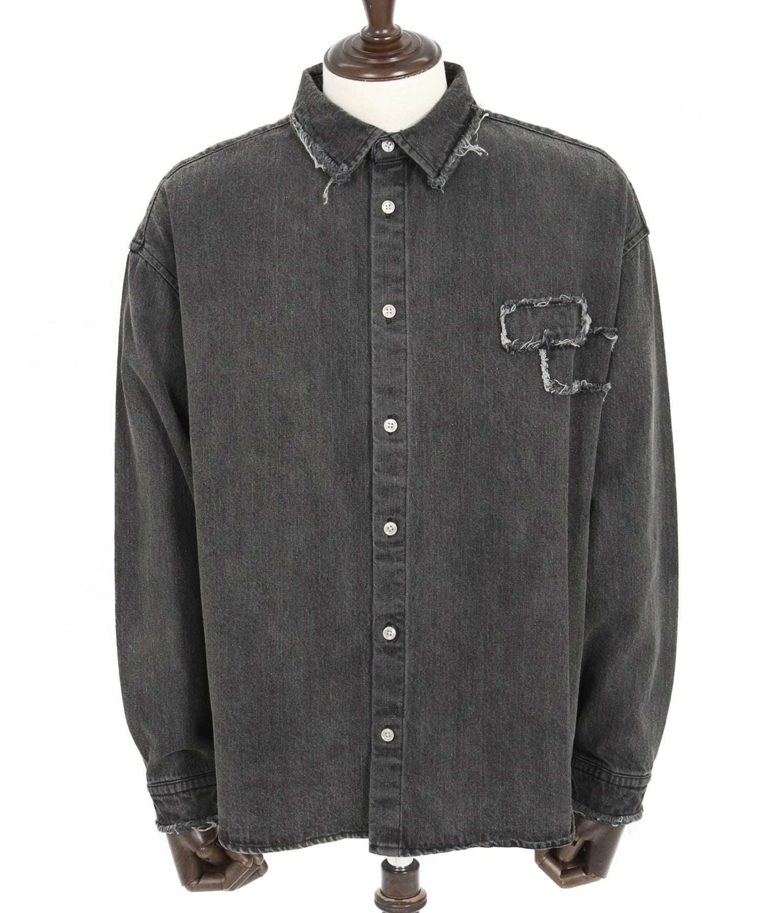 50%OFF【CAMBIO(カンビオ)】Vintage Like Patchwork Denim Shirts