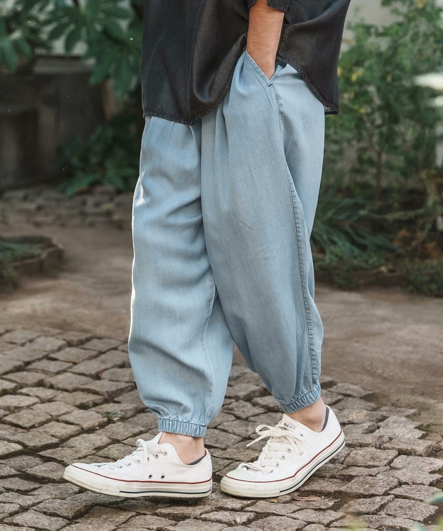 CAMBIO(カンビオ)】Silky Denim Balloon Pants デニムバルーンパンツ