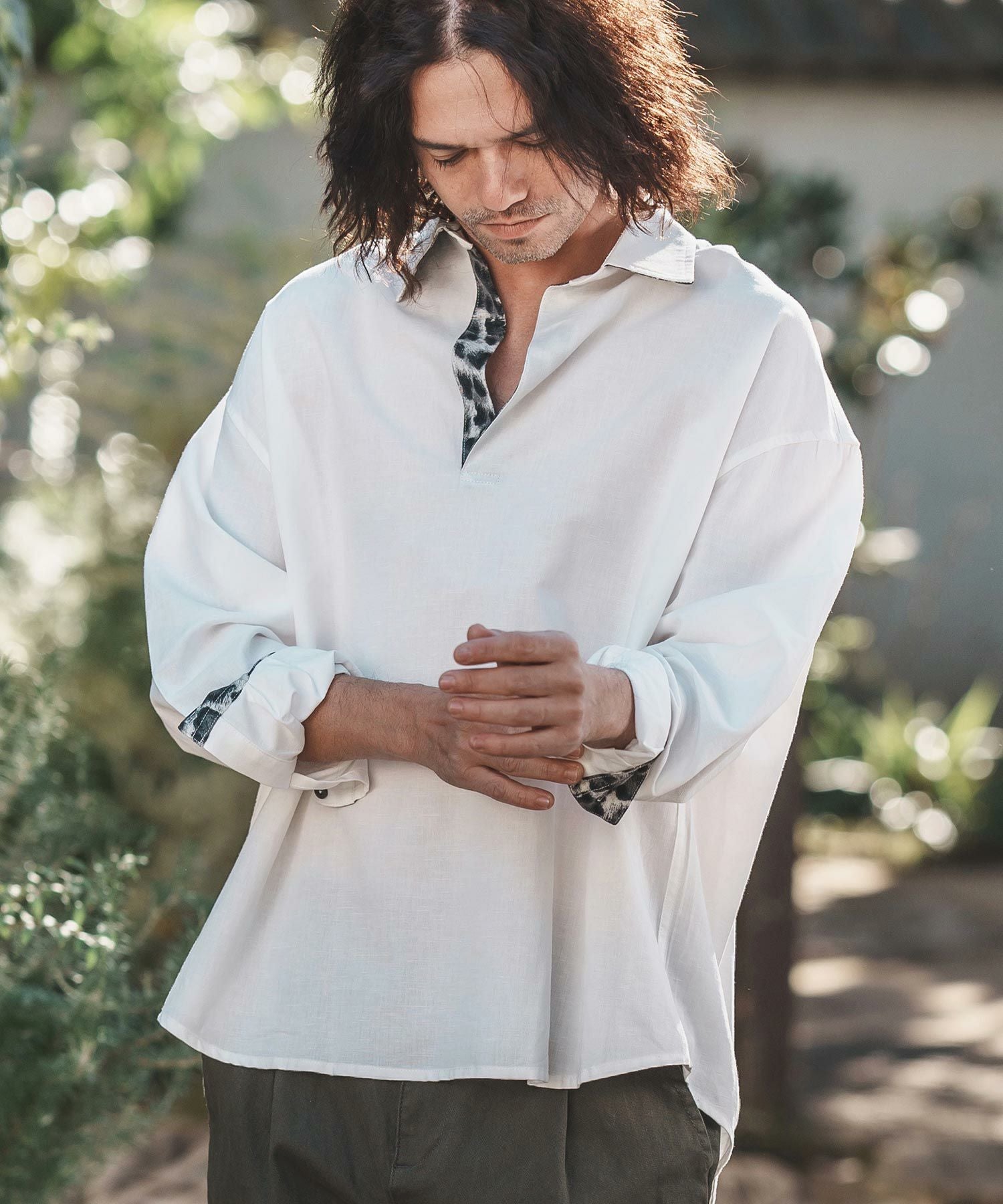 60%OFF【CAMBIO(カンビオ)】Cotton Linen Skipper Pullover Shirts 60%OFF【CAMBIO(カンビオ)】Cotton Linen Skipper Pullover Shirts