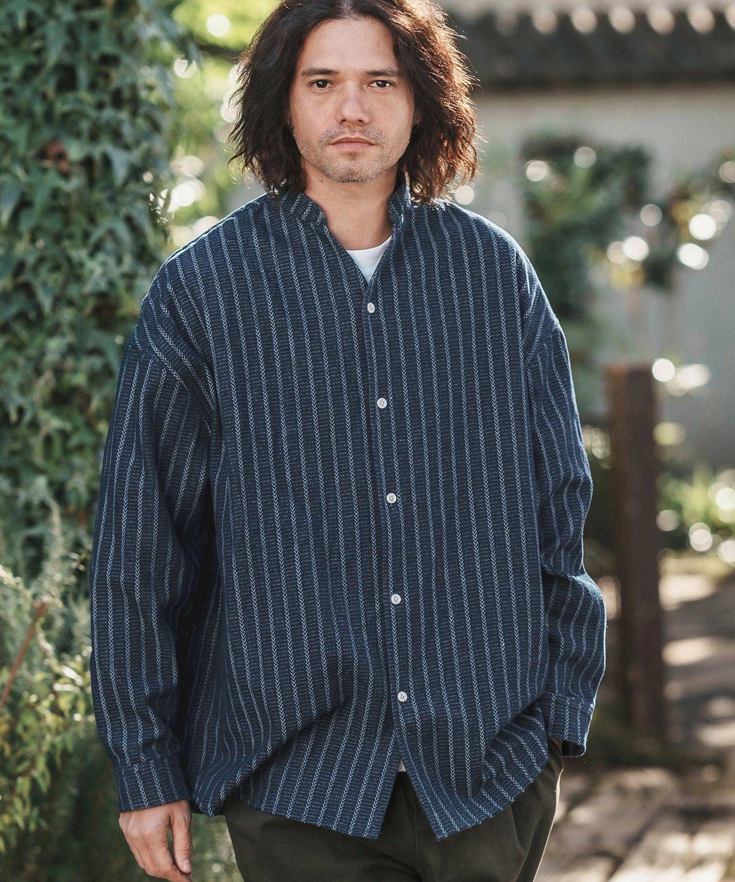 30%OFF【CAMBIO(カンビオ)】Herringbone Stripe Jacquard Denim Band