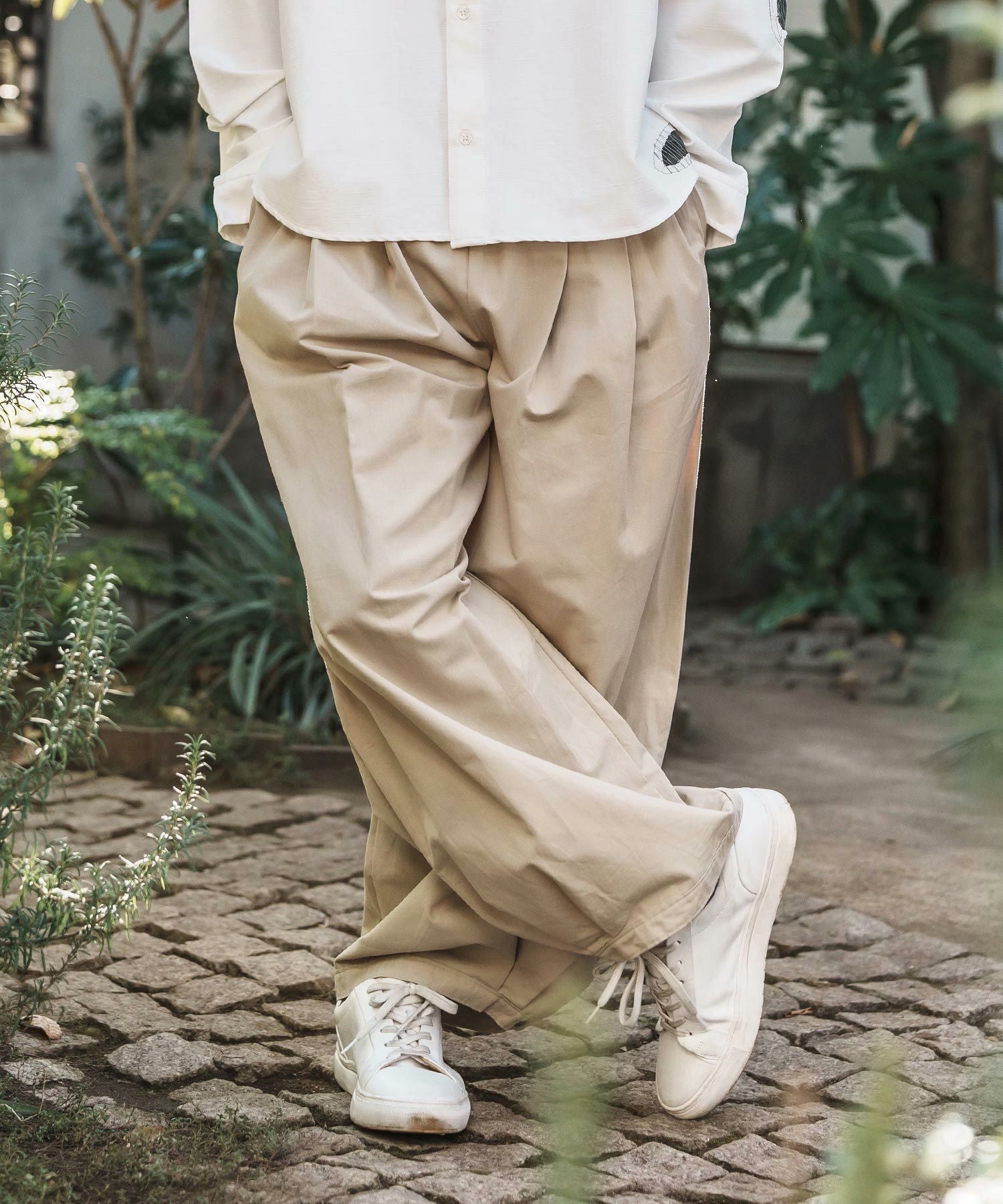 30%OFF【CAMBIO(カンビオ)】Hem Button Wide Tuck Balloon Pants