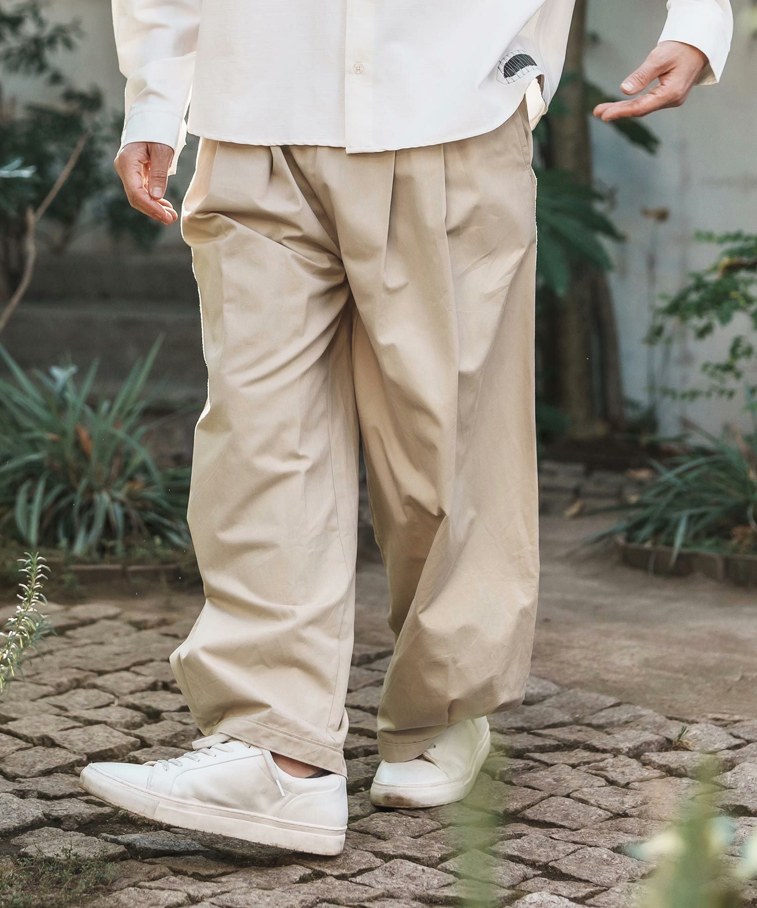 30%OFF【CAMBIO(カンビオ)】Hem Button Wide Tuck Balloon Pants