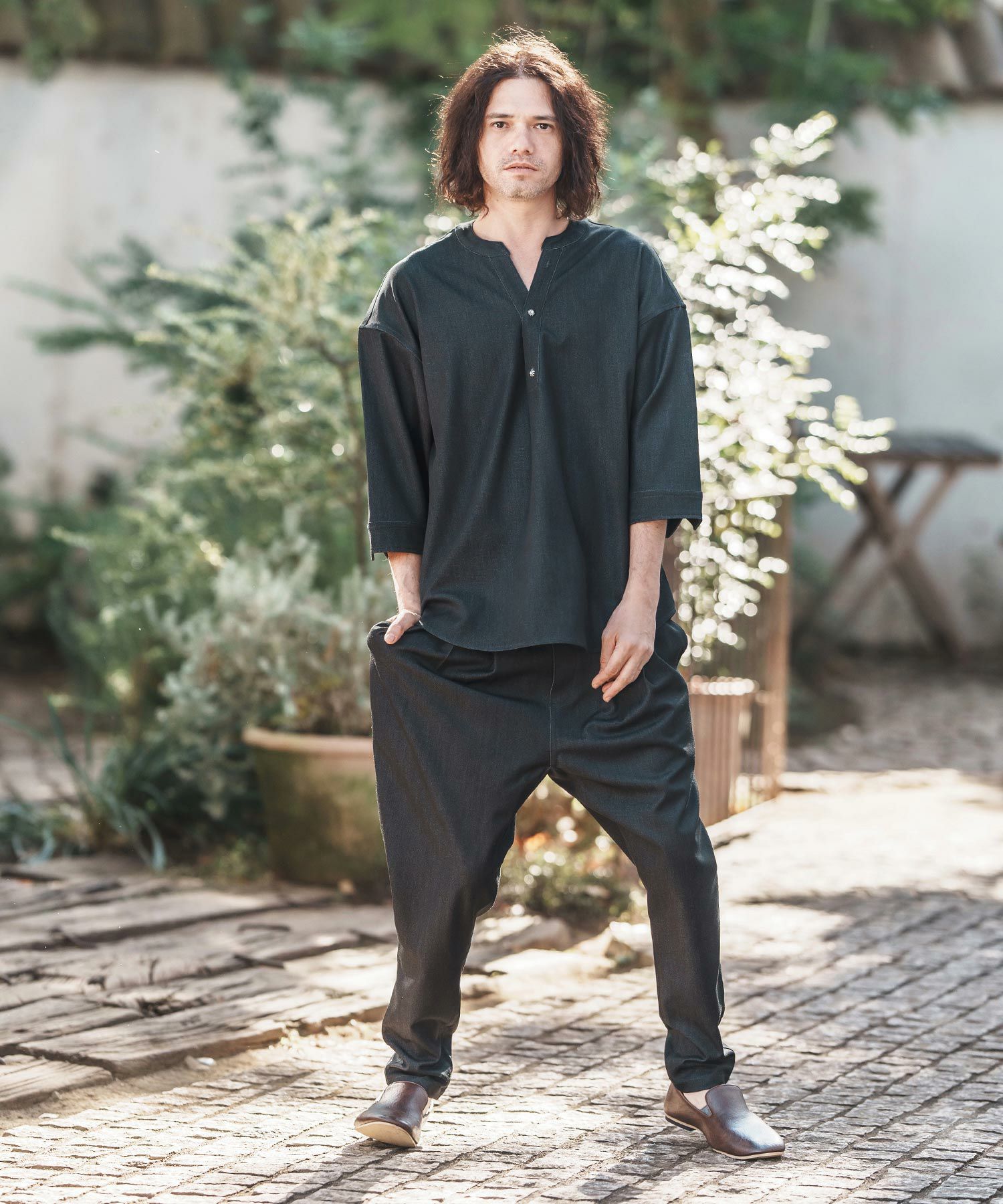 CAMBIO(カンビオ)】Denim Like Drape Sarrouel Pants サルエルパンツ