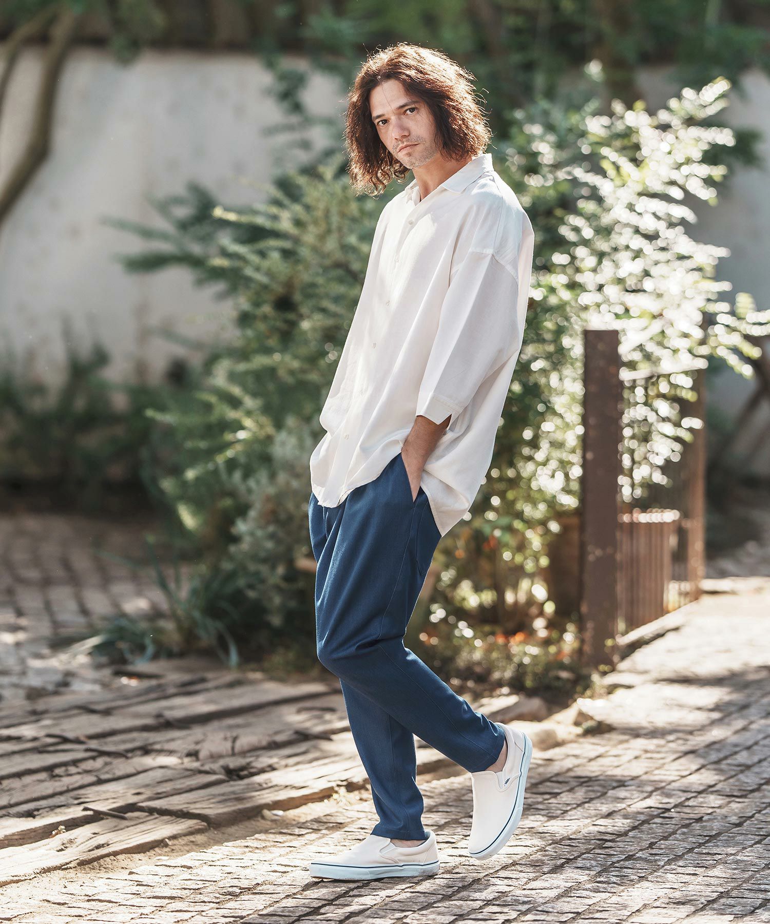 CAMBIO(カンビオ)】Denim Like Drape Sarrouel Pants サルエルパンツ