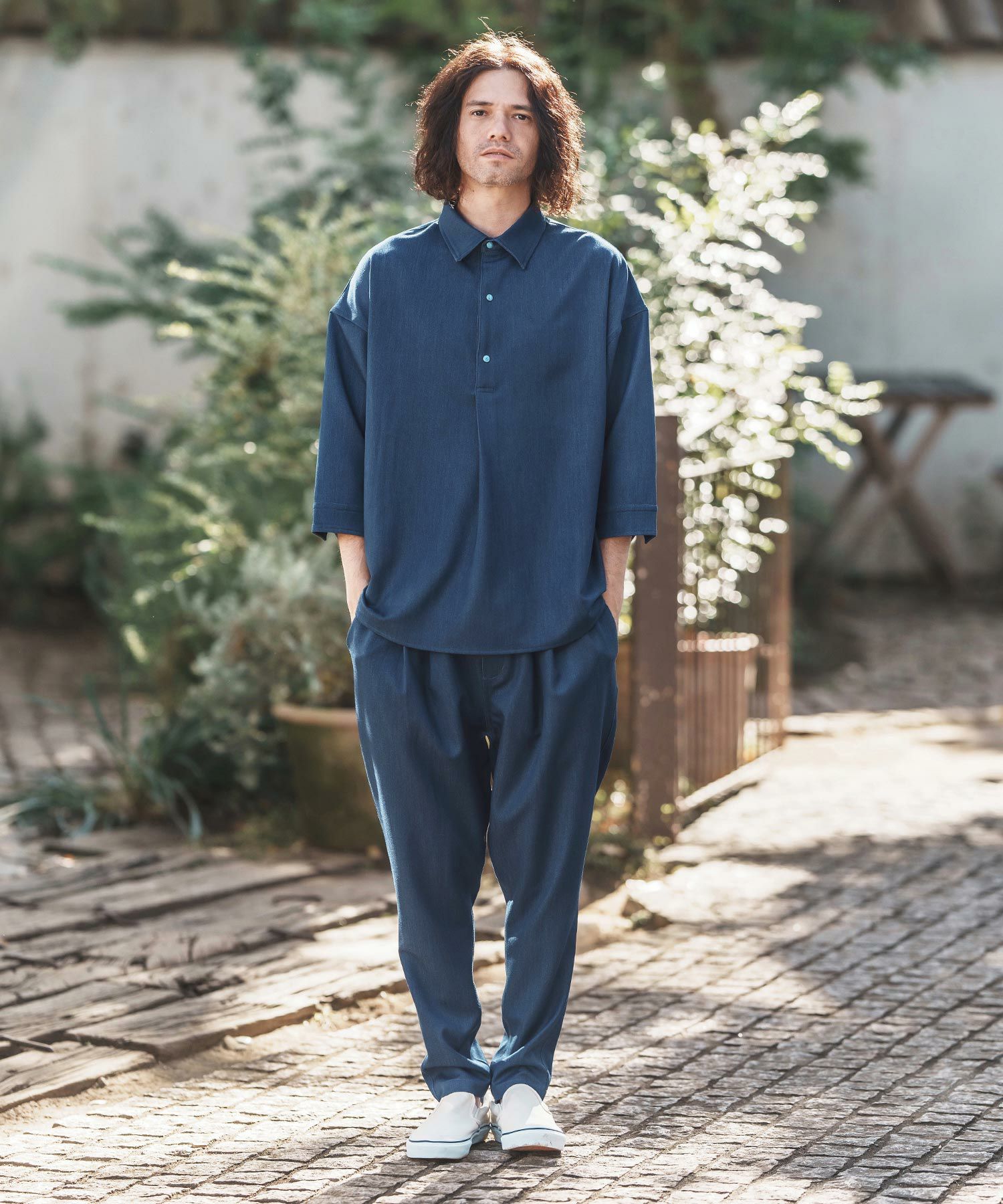 CAMBIO(カンビオ)】Denim Like Drape Sarrouel Pants サルエルパンツ