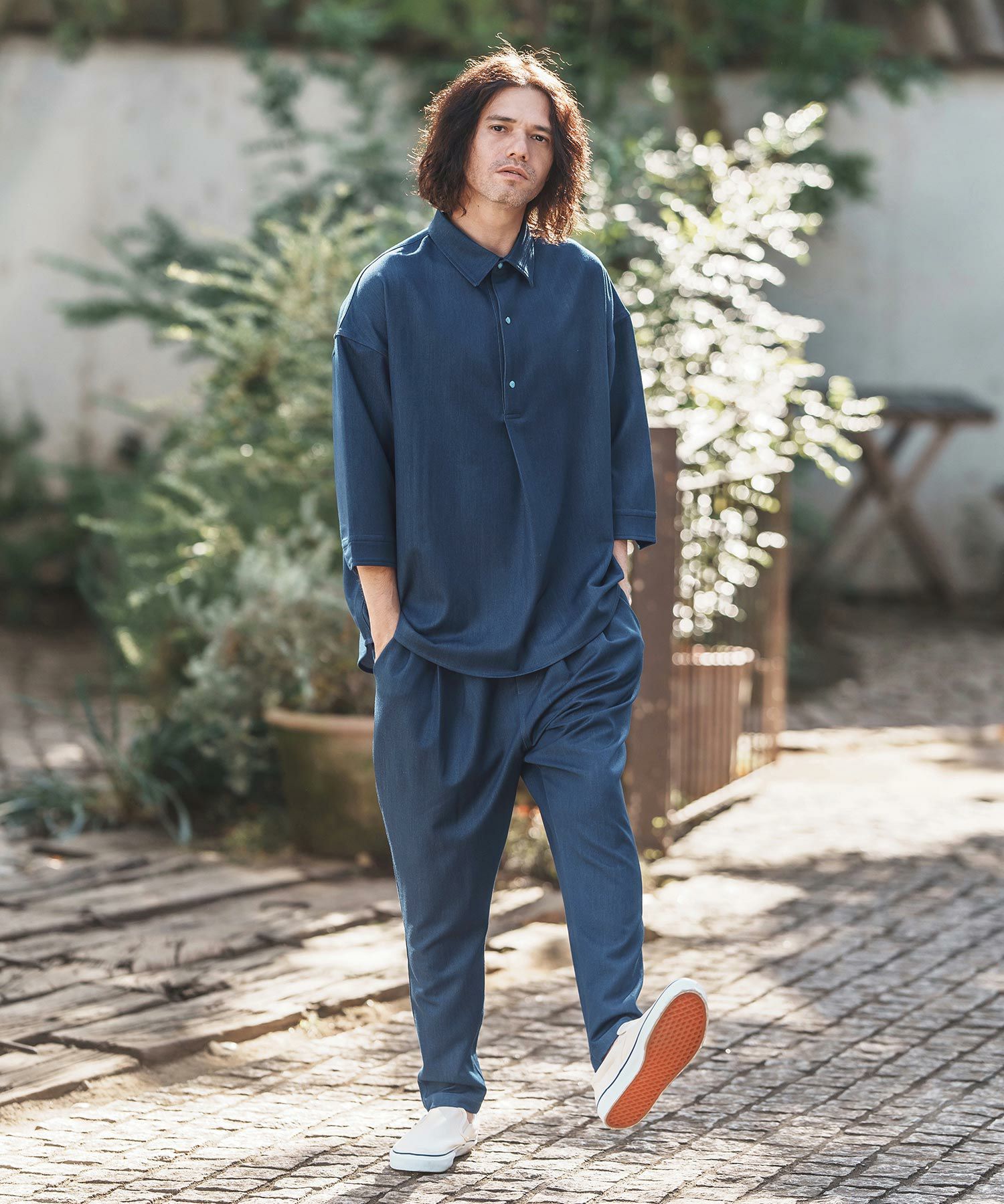 CAMBIO(カンビオ)】Denim Like Drape Sarrouel Pants サルエルパンツ