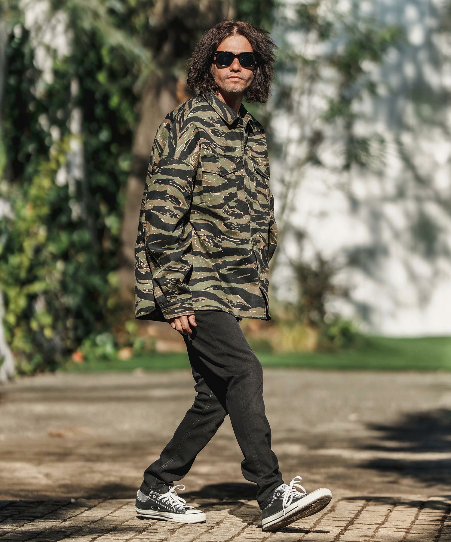 50%OFF【CAMBIO(カンビオ)】Bio Wash Camofurage Ripstop Shirts