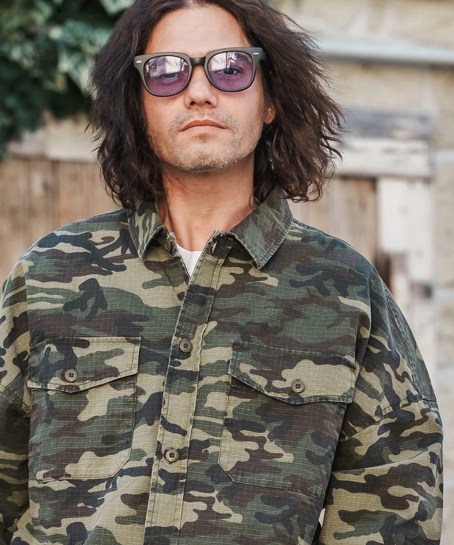50%OFF【CAMBIO(カンビオ)】Bio Wash Camofurage Ripstop Shirts