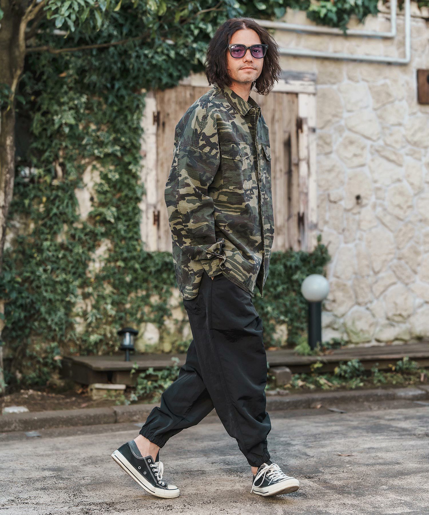 50%OFF【CAMBIO(カンビオ)】Bio Wash Camofurage Ripstop Shirts