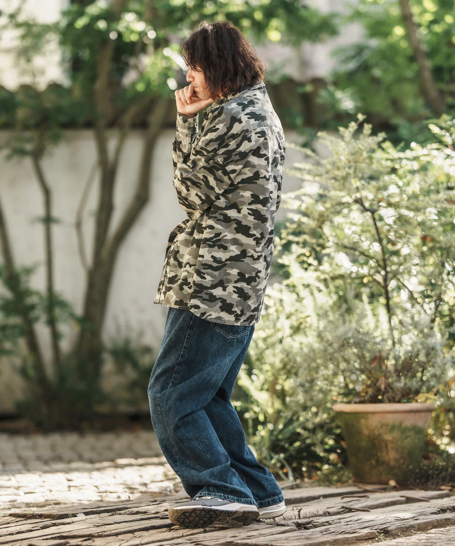 リップストップミリタリーシャツブルゾン 50%OFF【CAMBIO(カンビオ)】Bio Wash Camofurage Ripstop Shirts