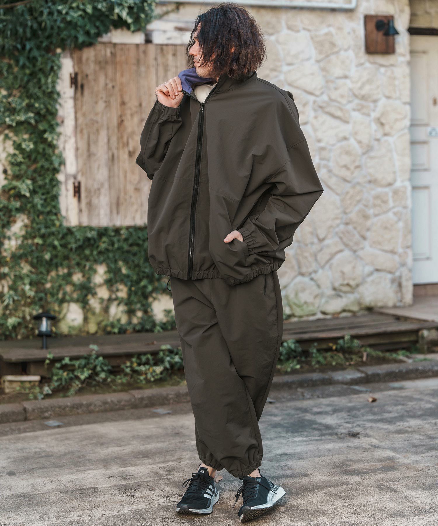 30%OFF【CAMBIO(カンビオ)】ナイロンテーパードジョグパンツ(CMB-R0148