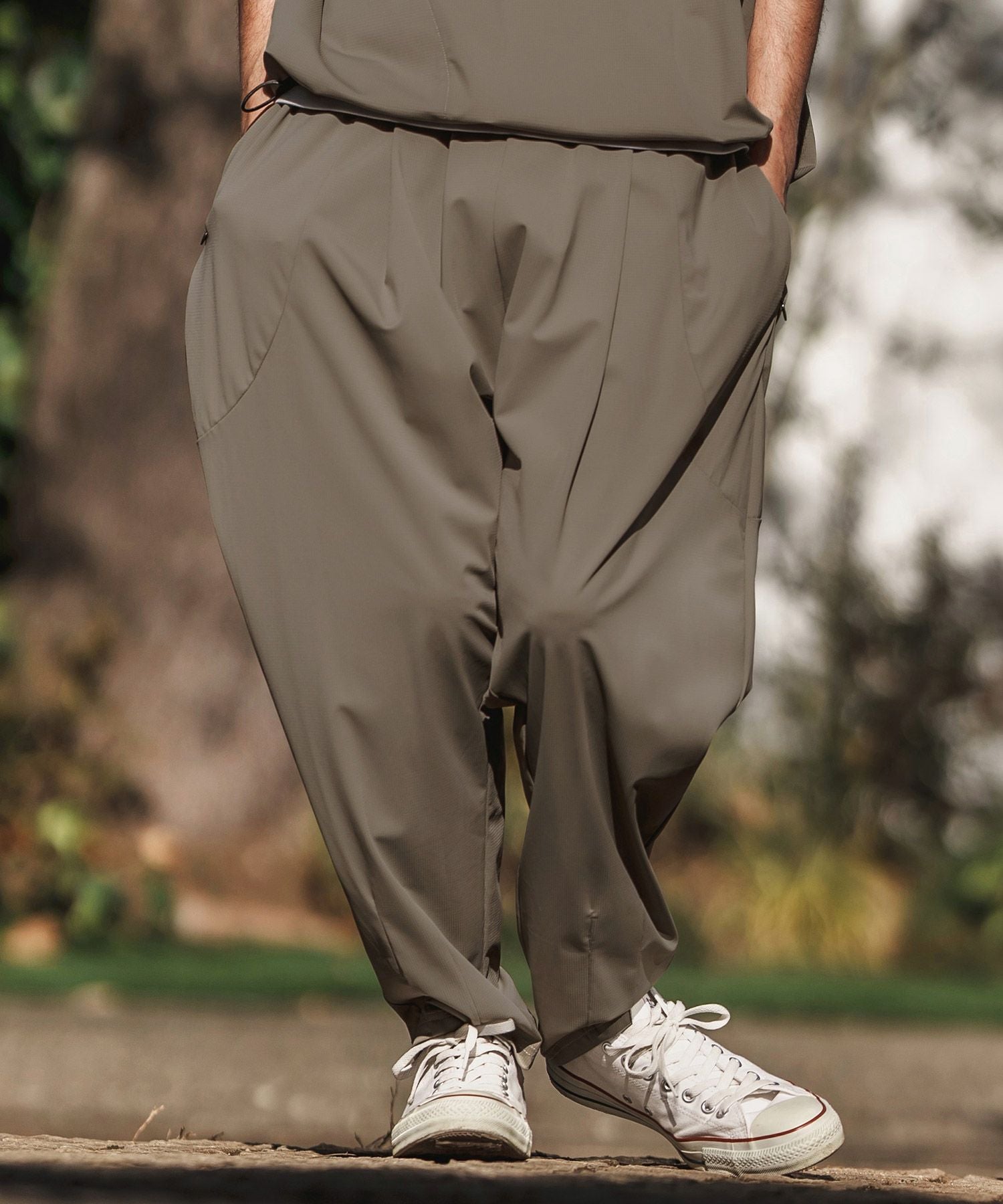 CAMBIO(カンビオ)】Stretch Nylon Balloon Silhouette Easy Pants