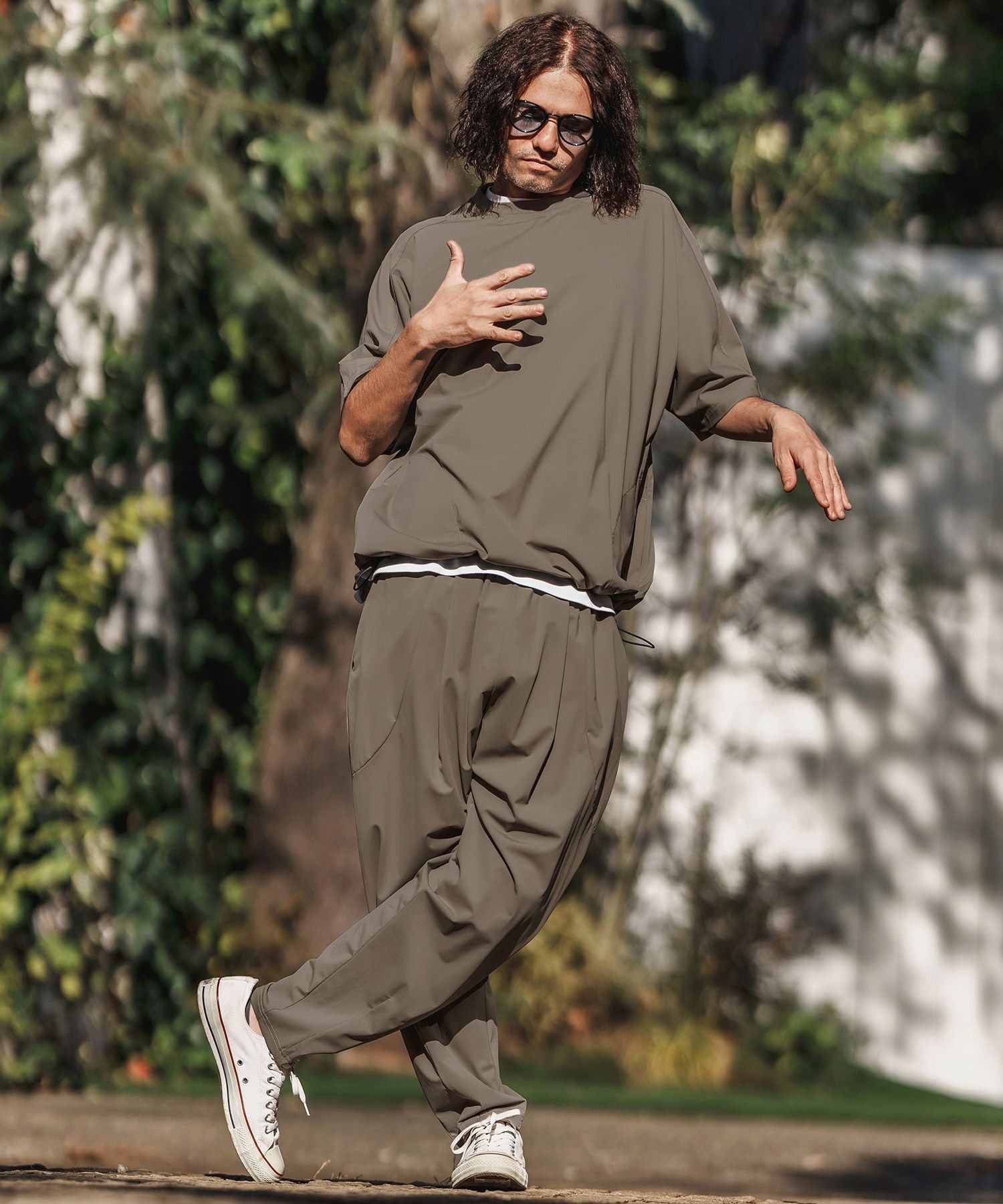 CAMBIO(カンビオ)】Stretch Nylon Balloon Silhouette Easy Pants