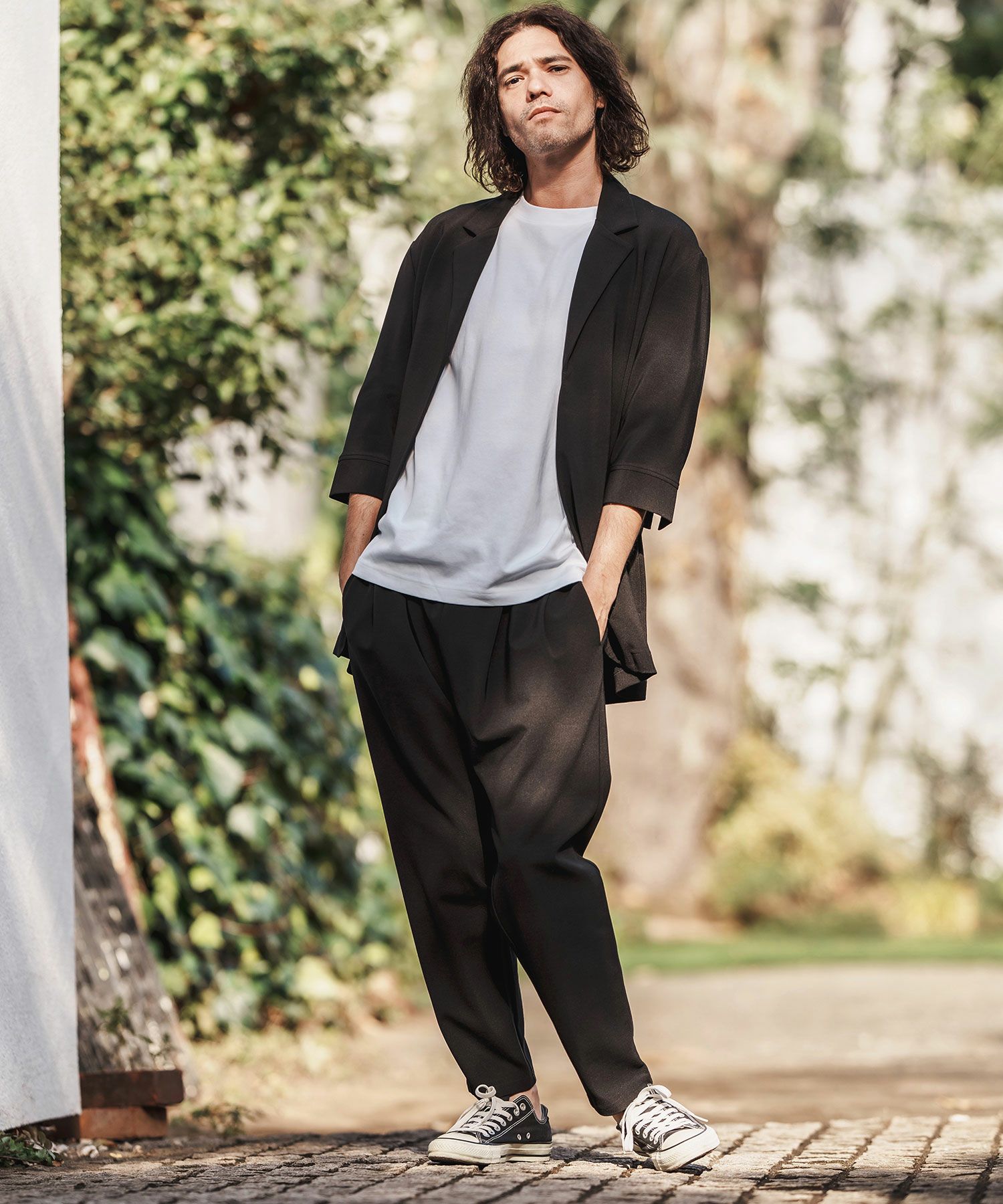 CAMBIO(カンビオ)】Ripple Cut sew Relax Tapered Pants イージー