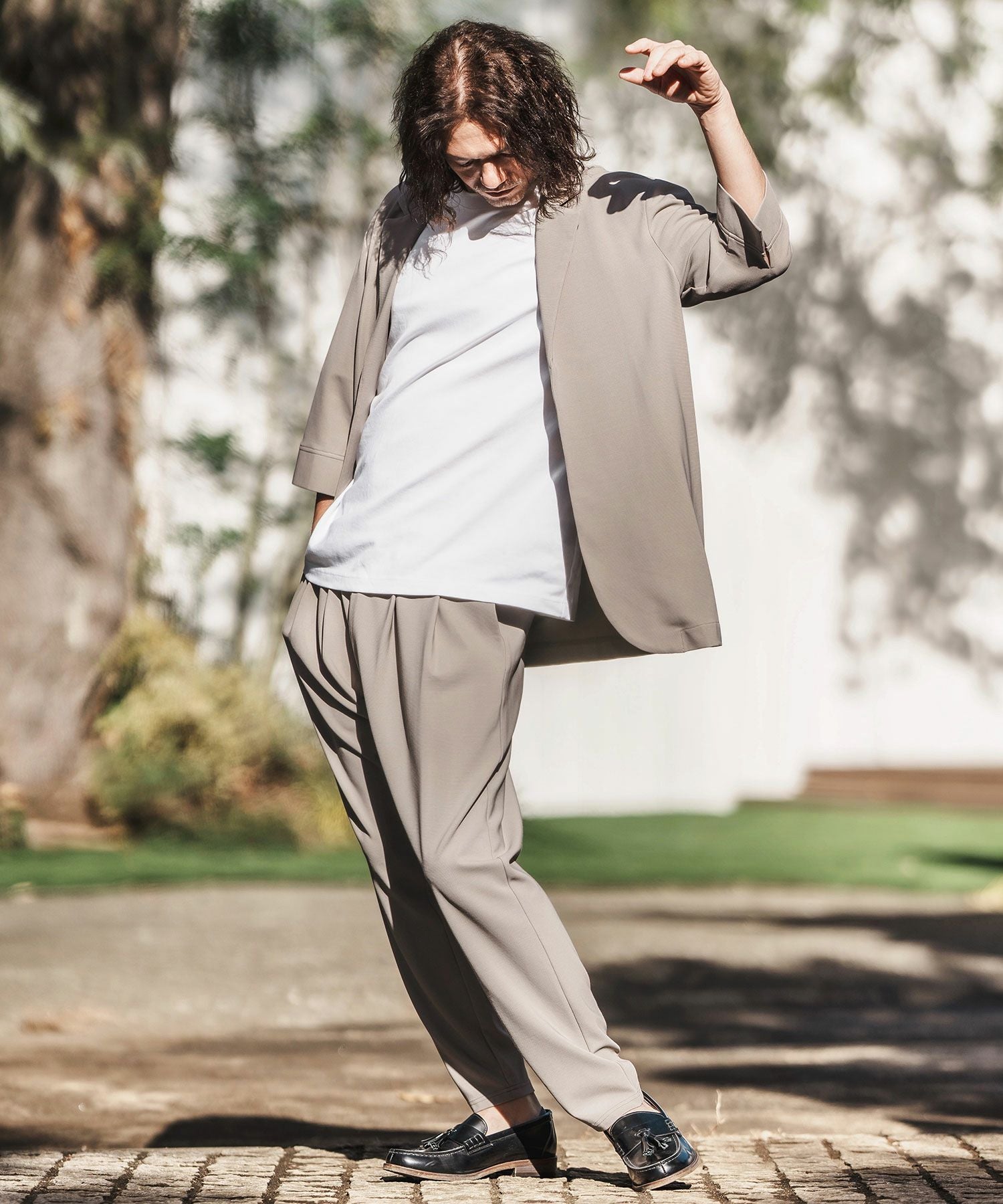 30%OFF【CAMBIO(カンビオ)】Ripple Cut sew Relax Tapered Pants