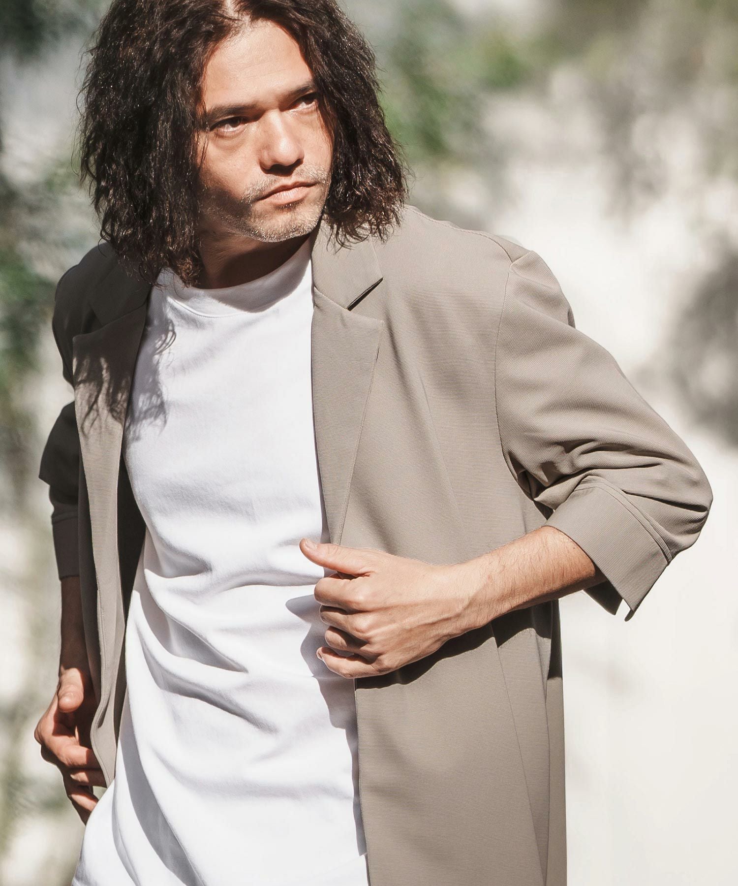 CAMBIO(カンビオ)】Ripple Cut sew 3-4 Sleeve Jacket 半端袖
