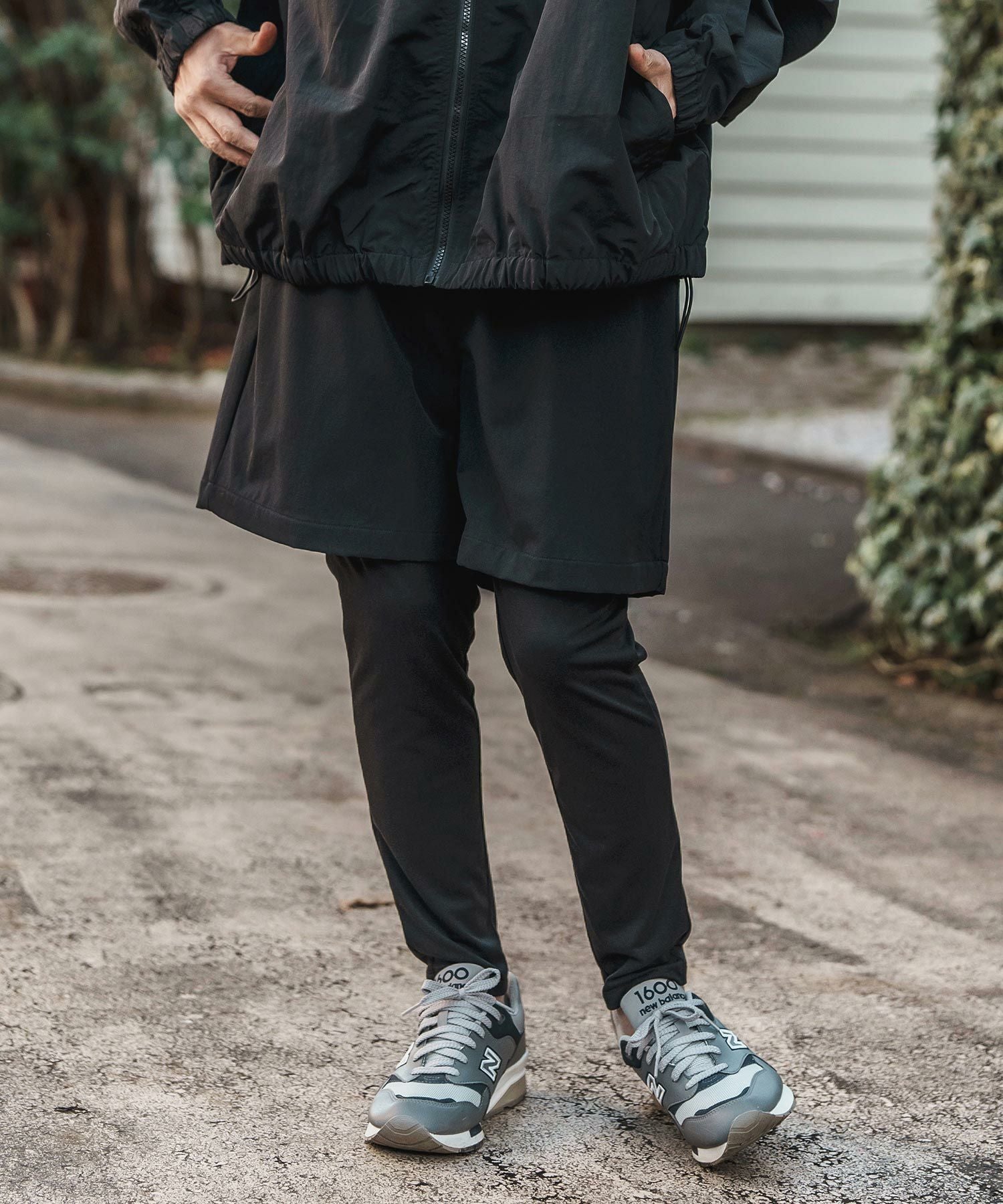 50%OFF【CAMBIO(カンビオ)】Monotone Layered Pants レイヤードパンツ