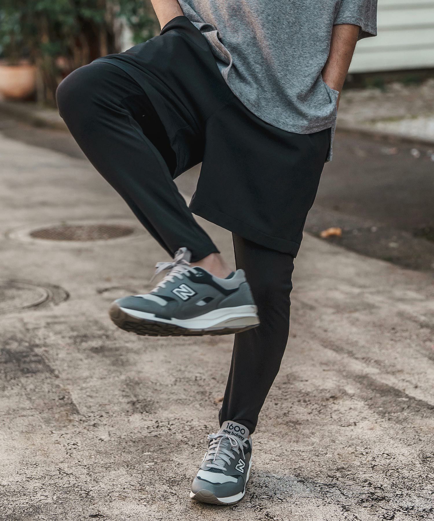 30%OFF【CAMBIO(カンビオ)】Monotone Layered Pants レイヤードパンツ