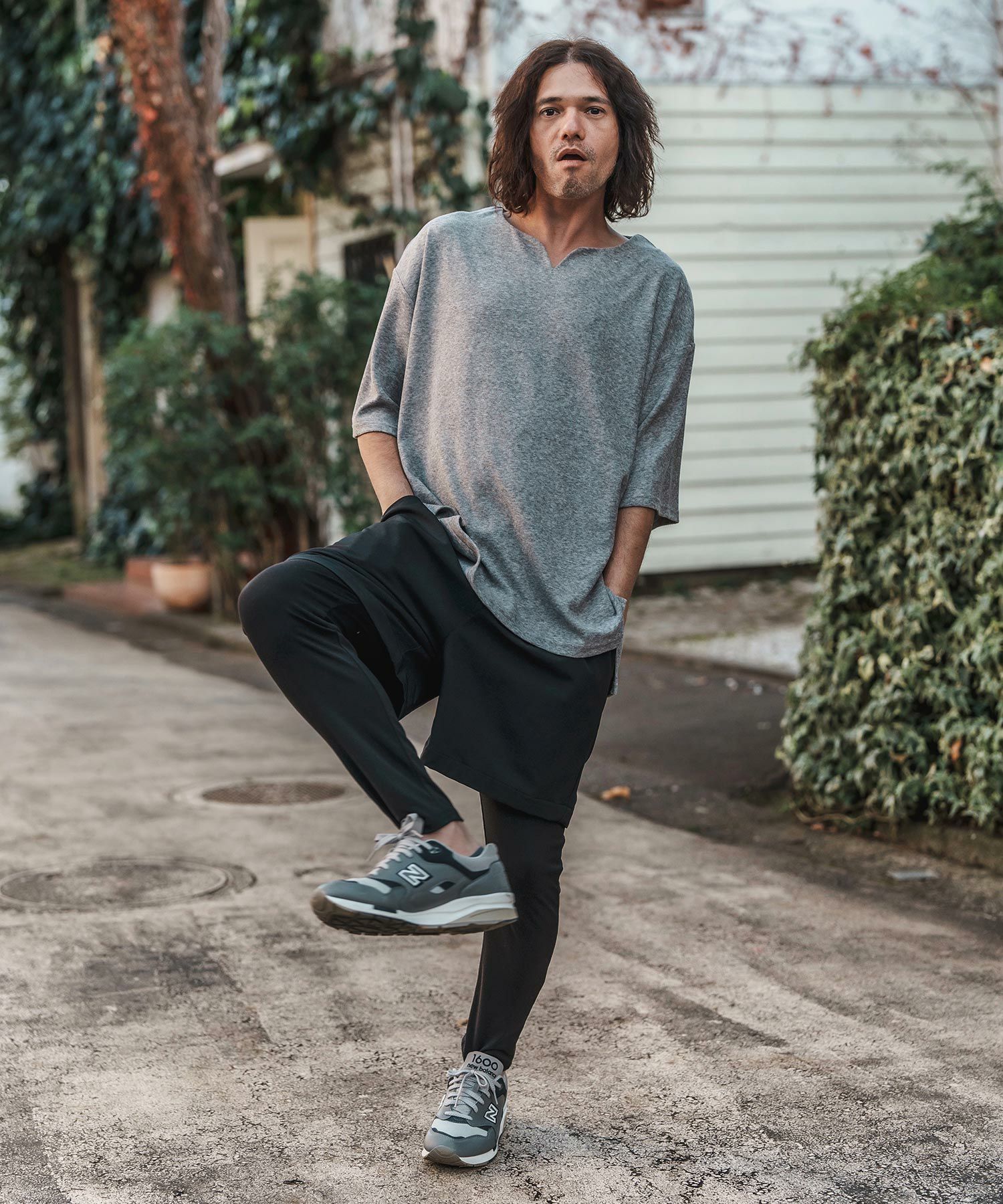 30%OFF【CAMBIO(カンビオ)】Monotone Layered Pants レイヤードパンツ