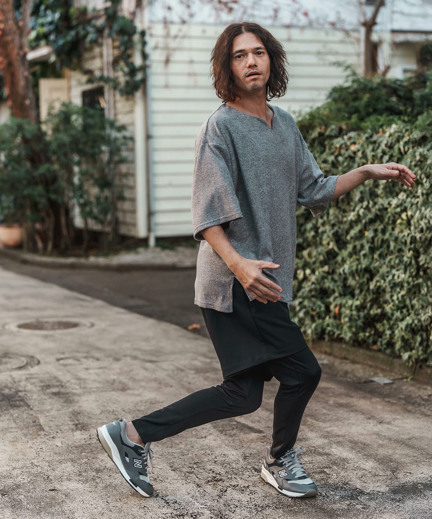 30%OFF【CAMBIO(カンビオ)】Monotone Layered Pants レイヤードパンツ
